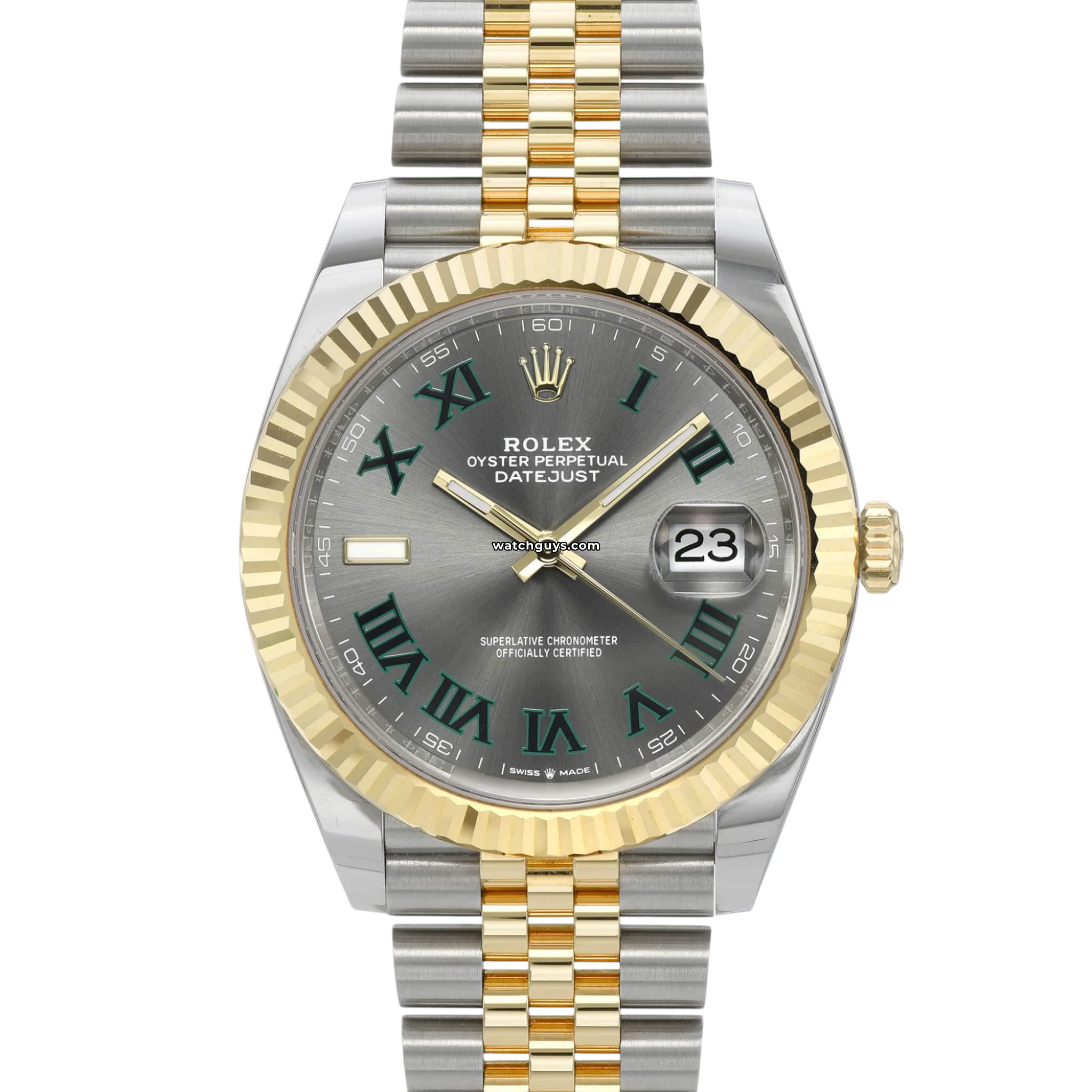 Rolex Datejust 126333 Wimbledon Jubilee Men's Watch - Stainless Steel & Gold, Green Roman Dial - Luxury Dress Watch for Business & Formal Occasions
