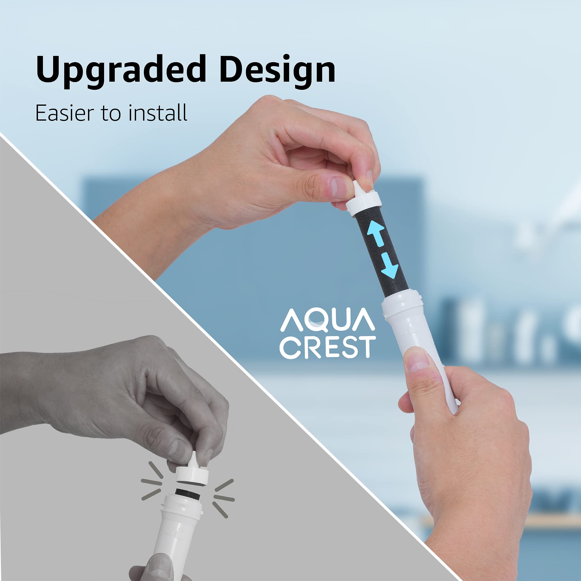 AQUA CREST Water Filter Replacement Cartridges - Compatible with Brita BB06, Hard Sided, Stainless Steel & Plastic Bottles (8 Pack) | Clean Drinking Water for Home, Office, Gym & Outdoor Activities