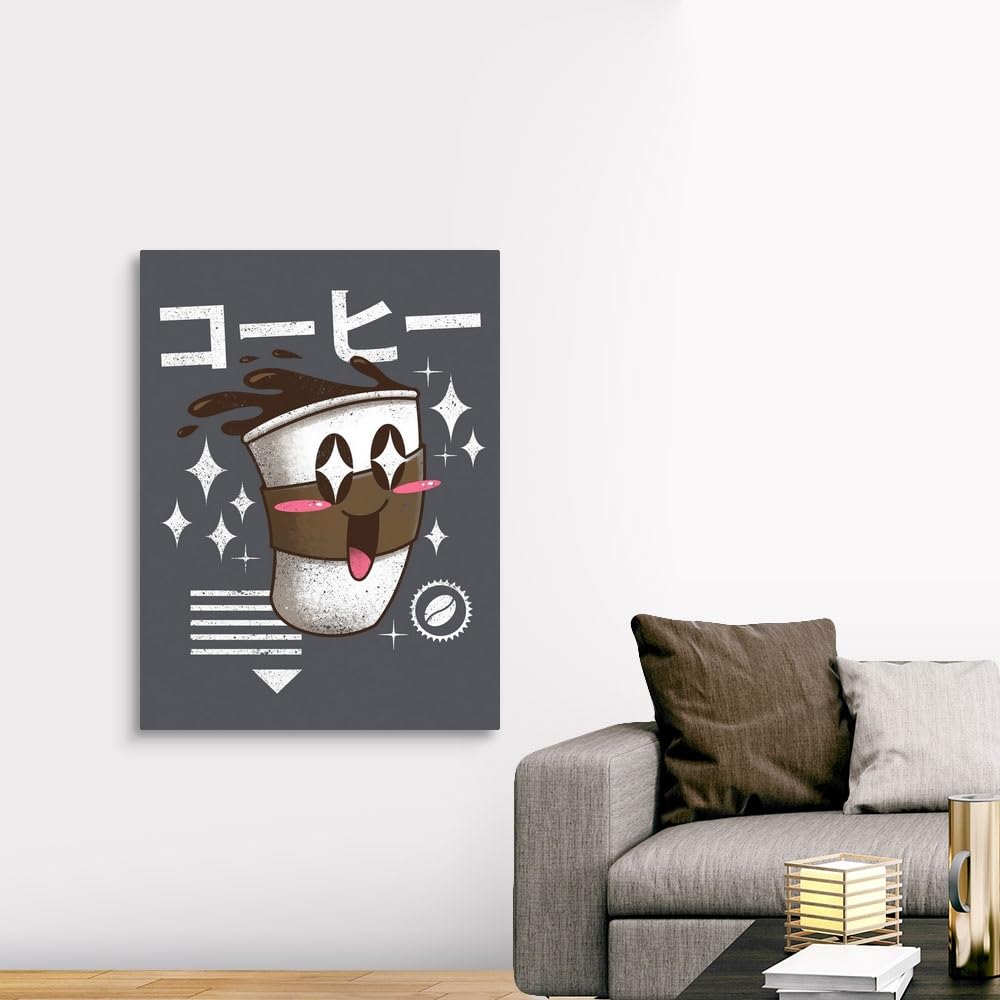 Kawaii Coffee Anime Canvas Wall Art Print by Vincent Trinidad - 36