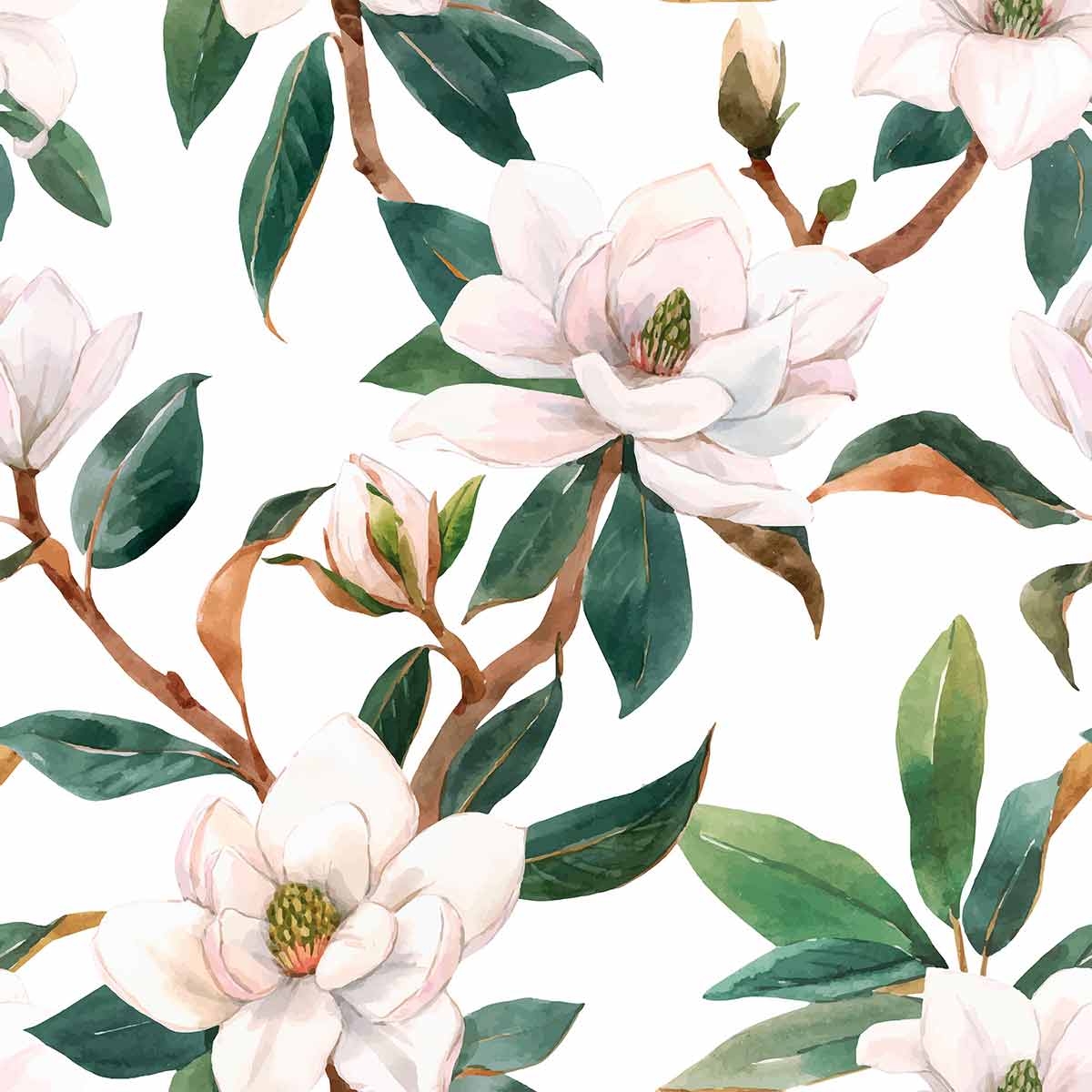 Green Floral Peel and Stick Removable Wallpaper - Self-Adhesive Decorative Wall Covering for Bedroom, Living Room, and Home Office Decor