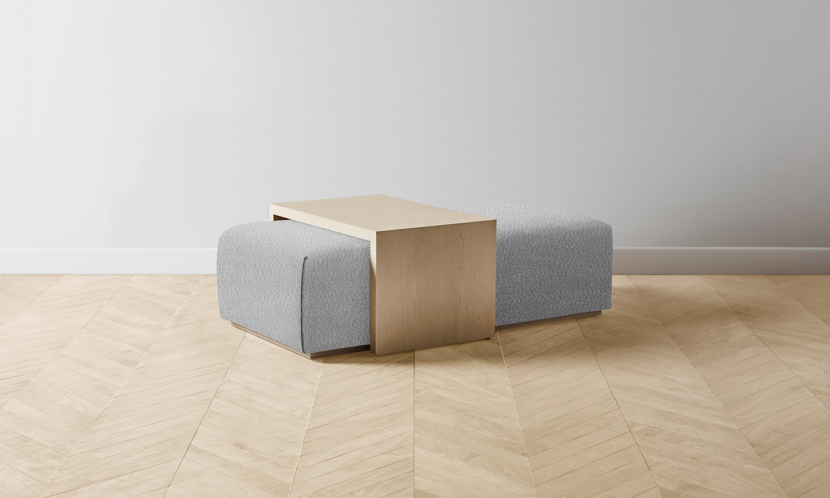 The Bowery Ottoman - Italian Bouclé Waterfall Design, Modern Tufted Storage Footrest for Living Room, Bedroom & Office - Perfect for Relaxing, Extra Seating & Home Decor