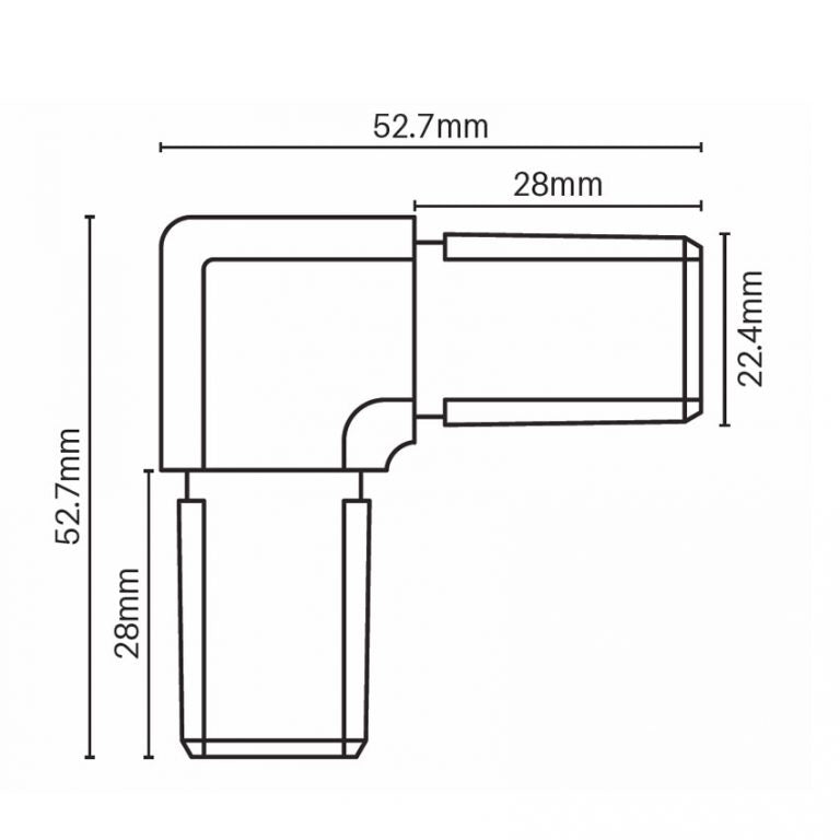 Summit Nanorail 25x21mm Vertical Joiner - Black | Heavy Duty Cabinet Hardware for Kitchen & Bathroom Organization