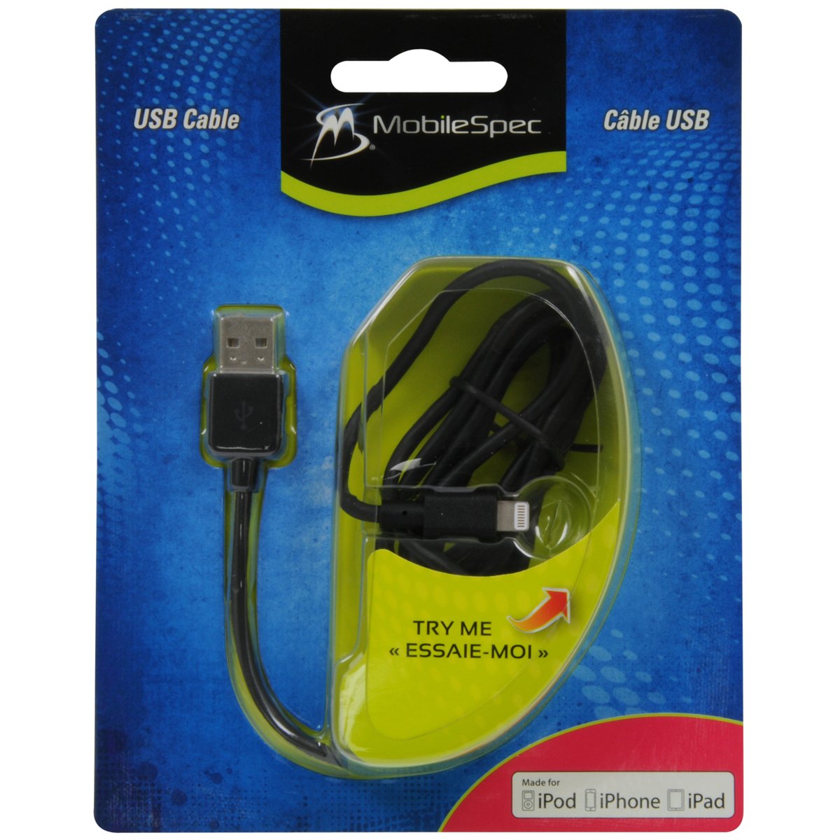 Premium iPhone 5 USB to Lightning Cable - Fast Charging & Data Sync - MobileSpec MSIP5CABLE - Perfect for Home, Office & Travel Charging
