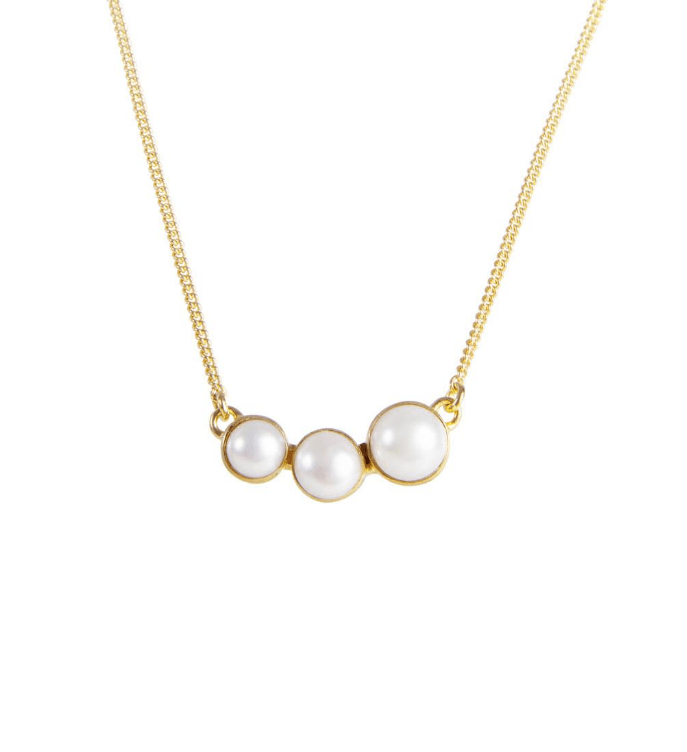 Elegant Fairley Pearl Cascade Necklace – Genuine Pearls, Sterling Silver Chain – Perfect for Weddings, Parties & Special Occasions