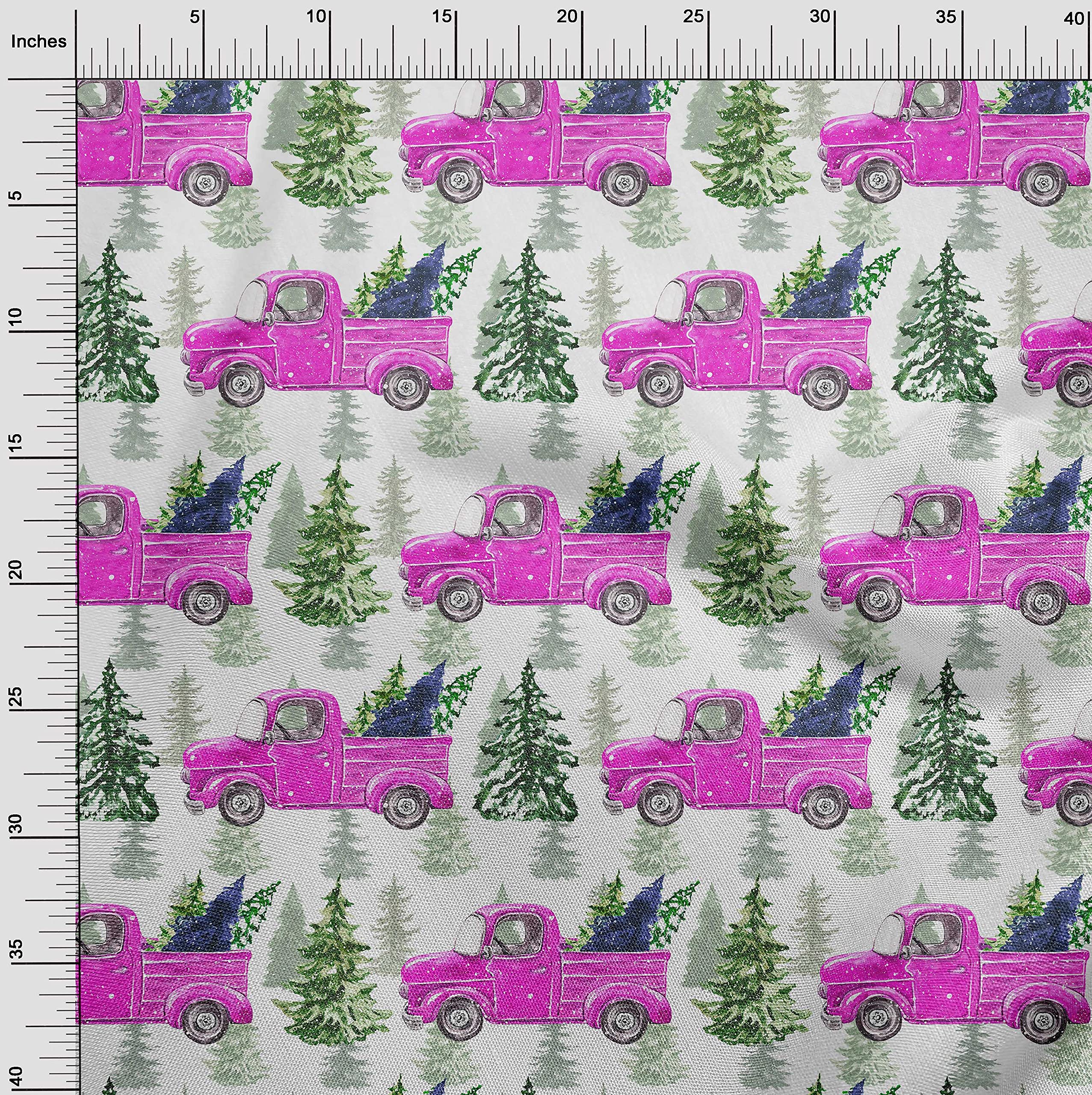 101 Silk Tabby Fuchsia Pink Christmas Dress Fabric - 42 Inch Wide Printed Material by The Yard | Perfect for Holiday Dresses, Party Gowns & Festive DIY Sewing Projects