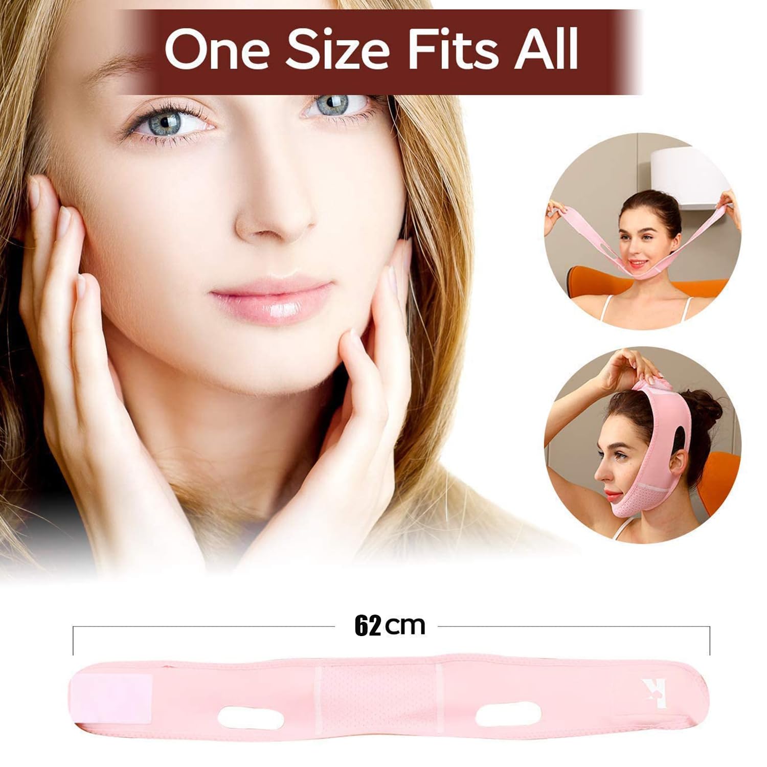V Line Lifting Mask for Double Chin Reduction - Face Slimming Belt & Chin Strap for Women - Anti-Aging Skin Tightening Face Lift Tape for Sagging Skin Prevention | Perfect for Home Spa, Self-Care Routine & Beauty Treatments