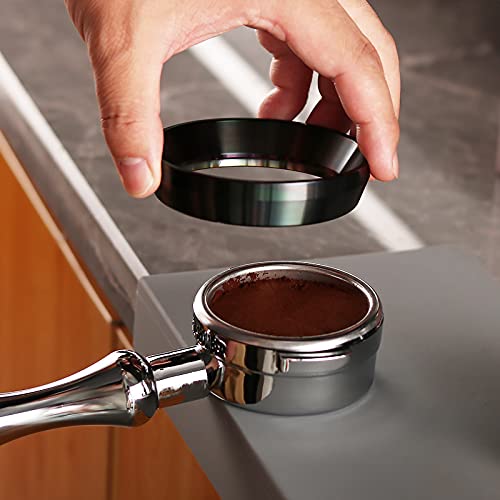 Premium Aluminum Coffee Dosing Ring - 58mm Espresso Dosing Funnel Replacement Tool for Portafilters (Black) | Perfect for Baristas & Home Brewing, Ensures Mess-Free Coffee Grounds Transfer