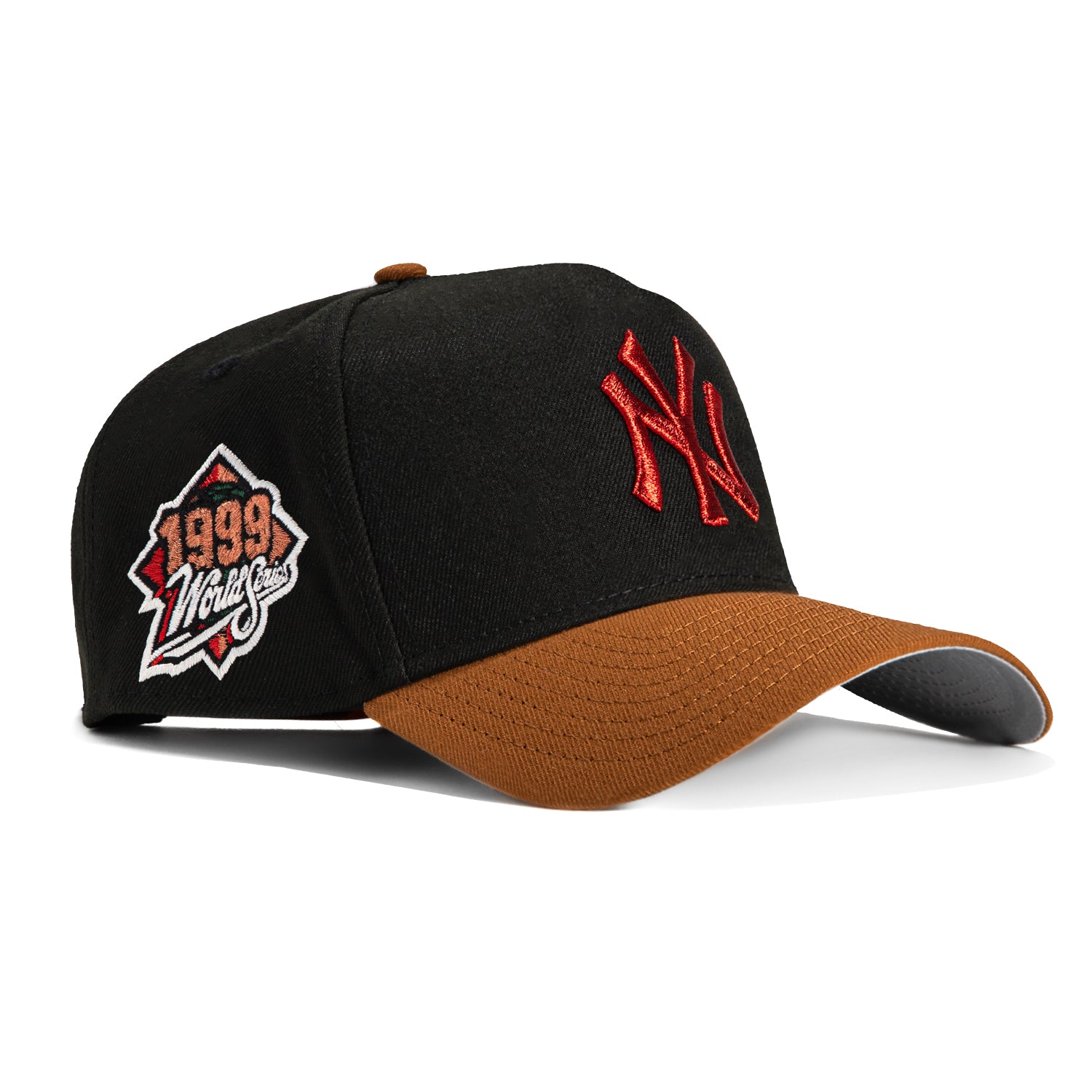 New Era 9Forty A-Frame New York Yankees 1999 World Series Patch Snapback Hat - Black & Brown | Vintage Baseball Cap for Men & Women | Perfect for Yankees Fans, Sports Events & Casual Wear