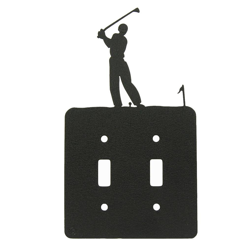 Male Golf Double Light Switch Cover - Durable for Home & Office Decor