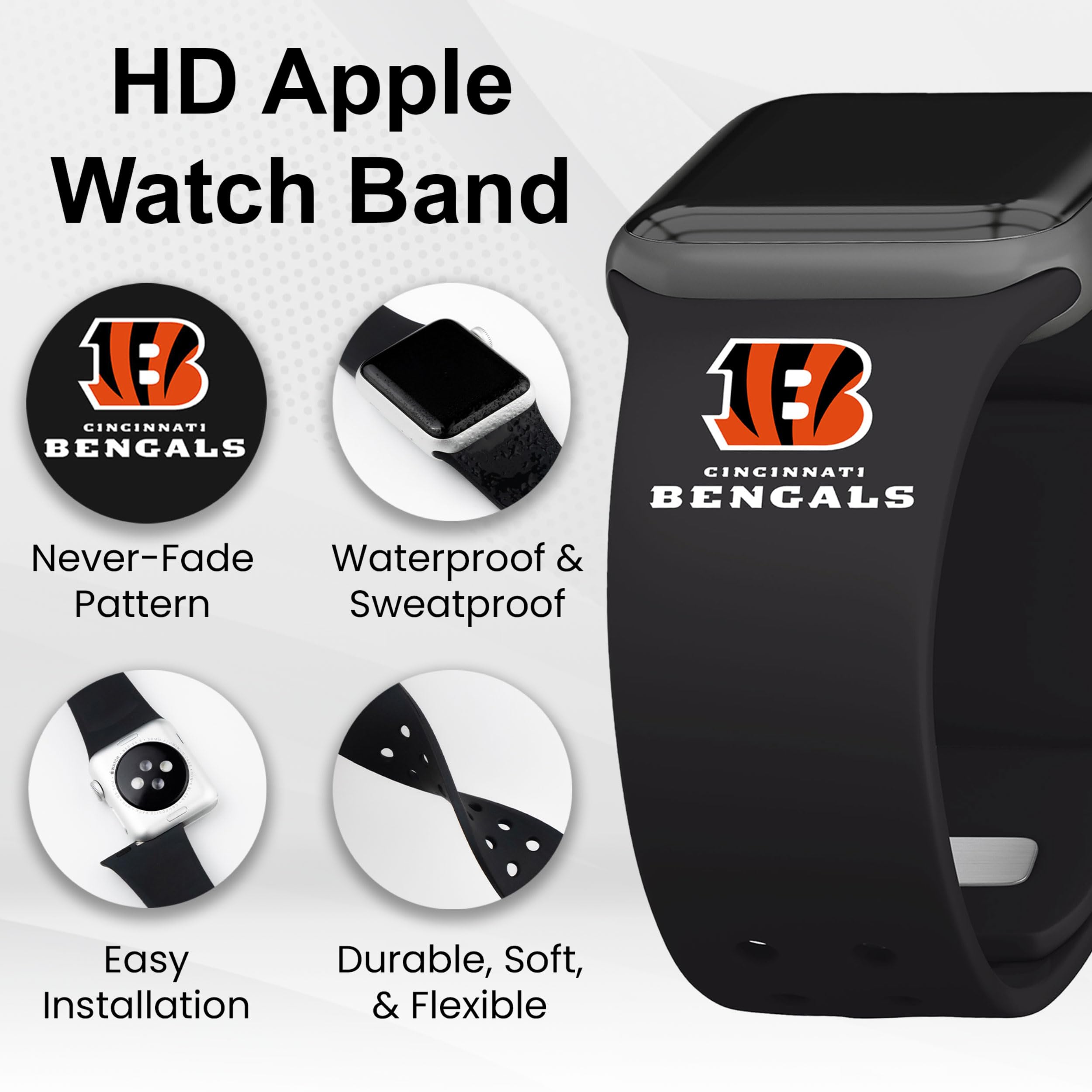 Game Time NFL ELITE Edition Watch Band for Apple Watch - Compatible with All Series (1-9) | Durable Silicone Sports Strap | Perfect for Football Fans, Game Day & Active Lifestyle