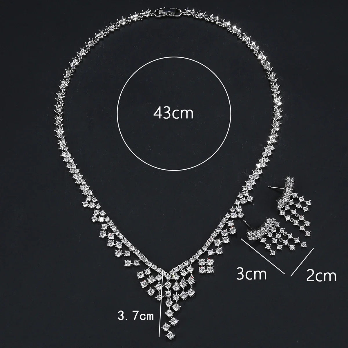 Luxury Cubic Zirconia Bridal Jewelry Set - Elegant Wedding Necklace and Earrings for Women | Perfect for Bridal Party, Engagement, Anniversary & Formal Occasions