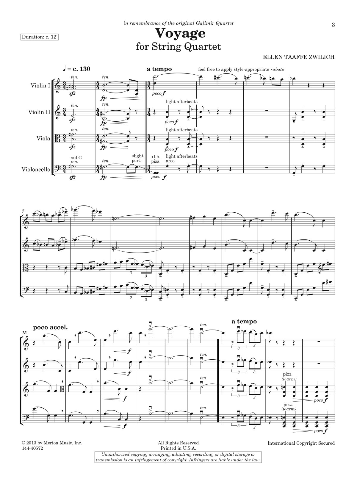 Voyage For String Quartet Sheet Music - Classical Violin, Viola, Cello Score for Performances & Recitals | Perfect for Chamber Music Ensembles & Music Students