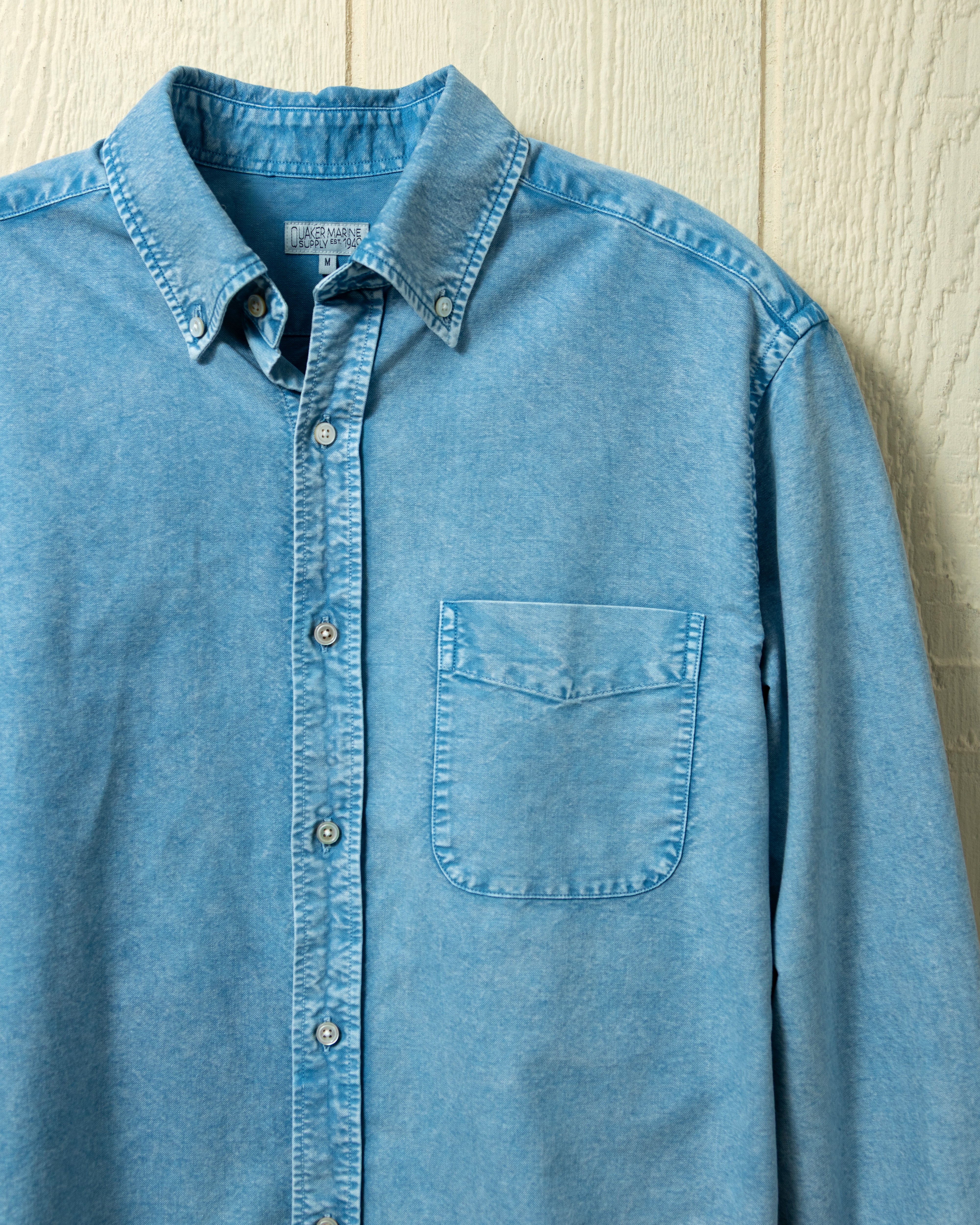 Premium Garment Dyed Oxford Shirt for Men - Mediterranean Blue Casual Button Down Shirt | Perfect for Office, Business Casual & Weekend Outings