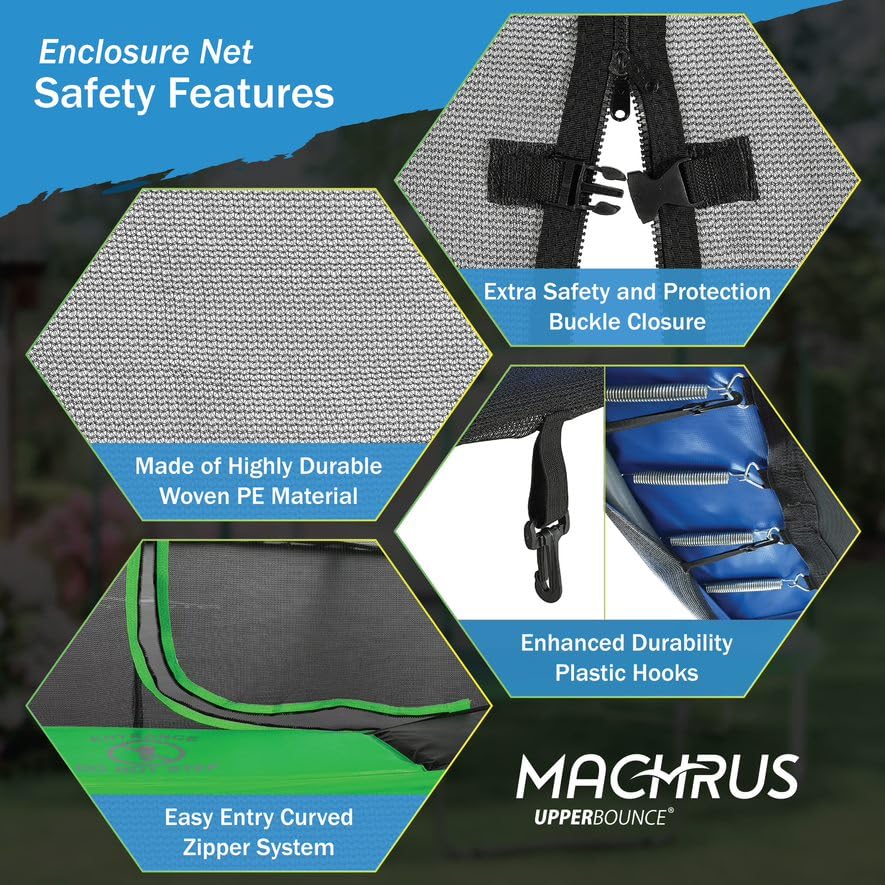 Upper Bounce Universal Trampoline Safety Net for Round Frames - Durable Replacement Netting Fits Most Trampoline Brands - Perfect for Backyard Play, Exercise & Outdoor Family Fun