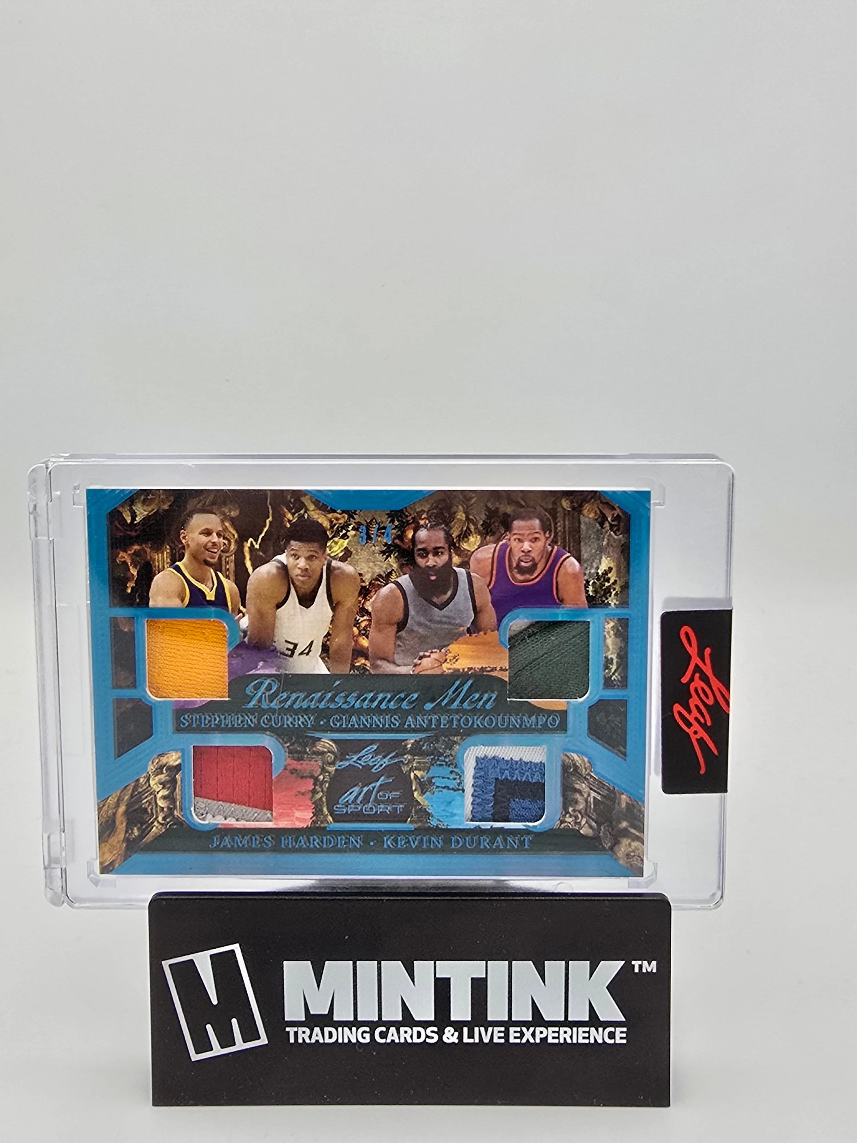 2023 Leaf Art of Sport Basketball Quad Patch /4 - Stephen Curry, Giannis Antetokounmpo, James Harden, Kevin Durant Renaissance Men Collection | NBA Memorabilia for Collectors & Sports Fans