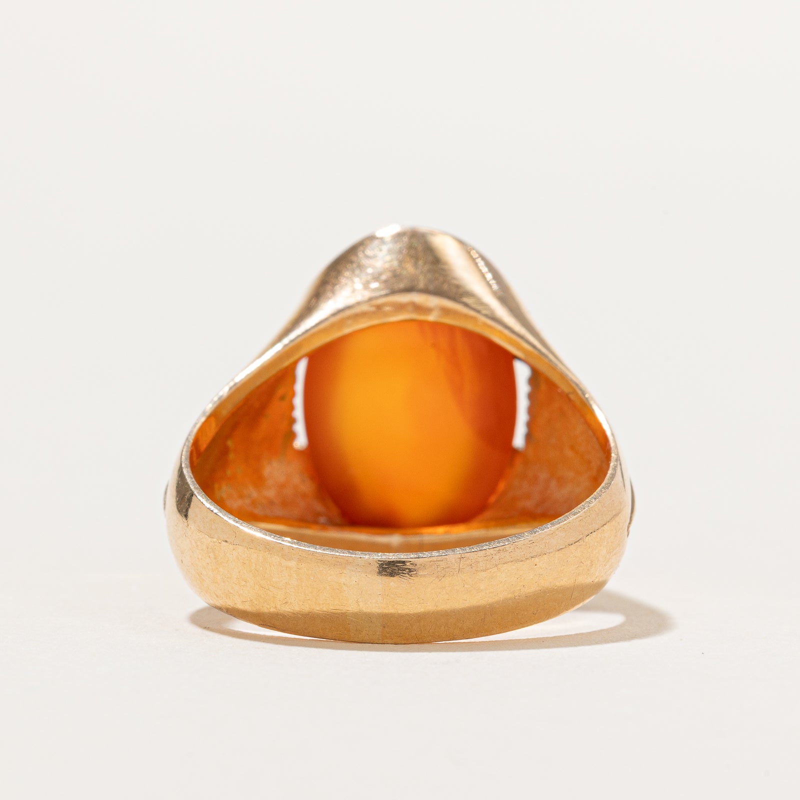 7.60ct Carnelian Textured Cocktail Ring - Size 9 | Handmade Boho Statement Jewelry for Women | Perfect for Parties, Weddings & Special Occasions
