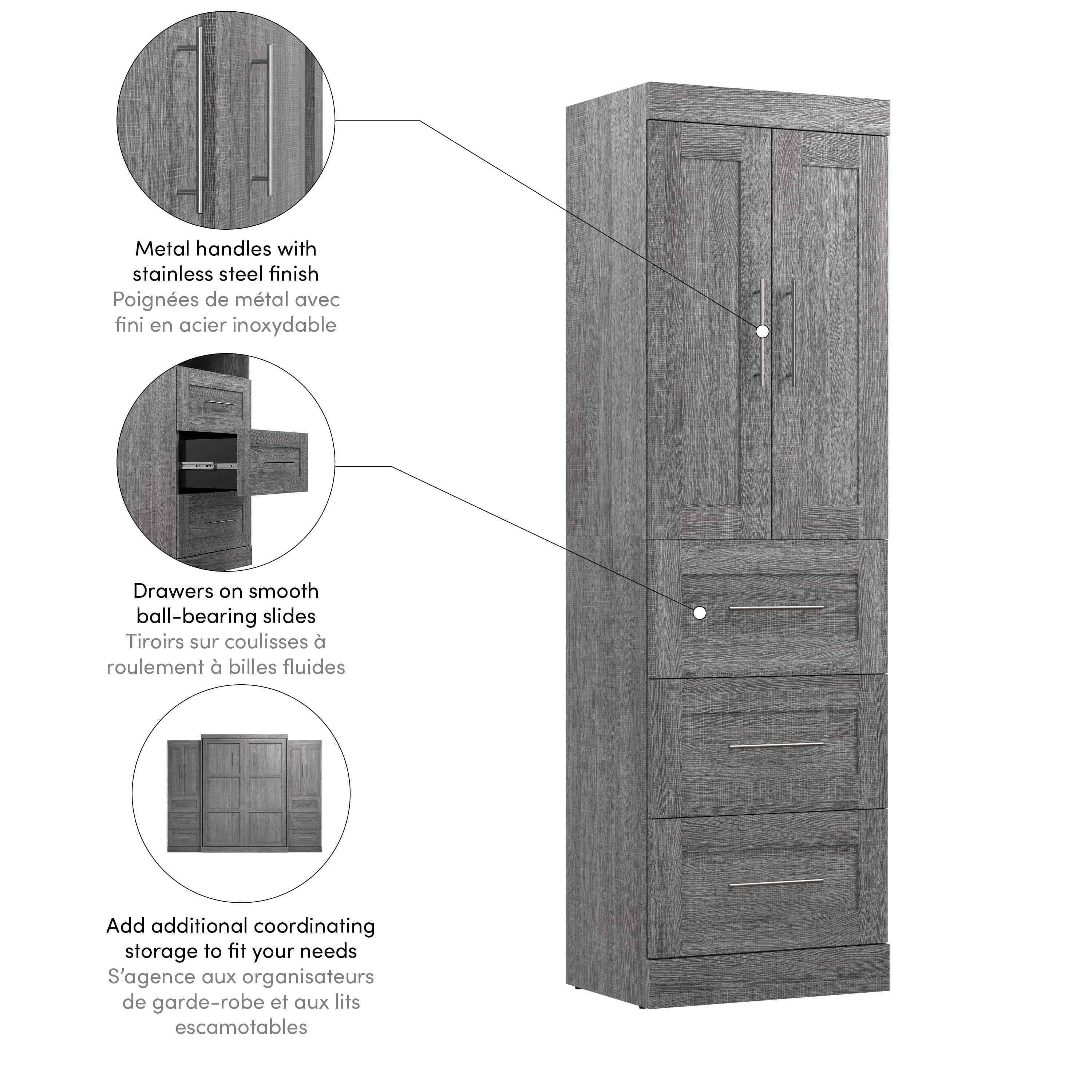 25W Wardrobe with Drawers - 7 Color Options for Bedroom, Closet & Home Organization Storage