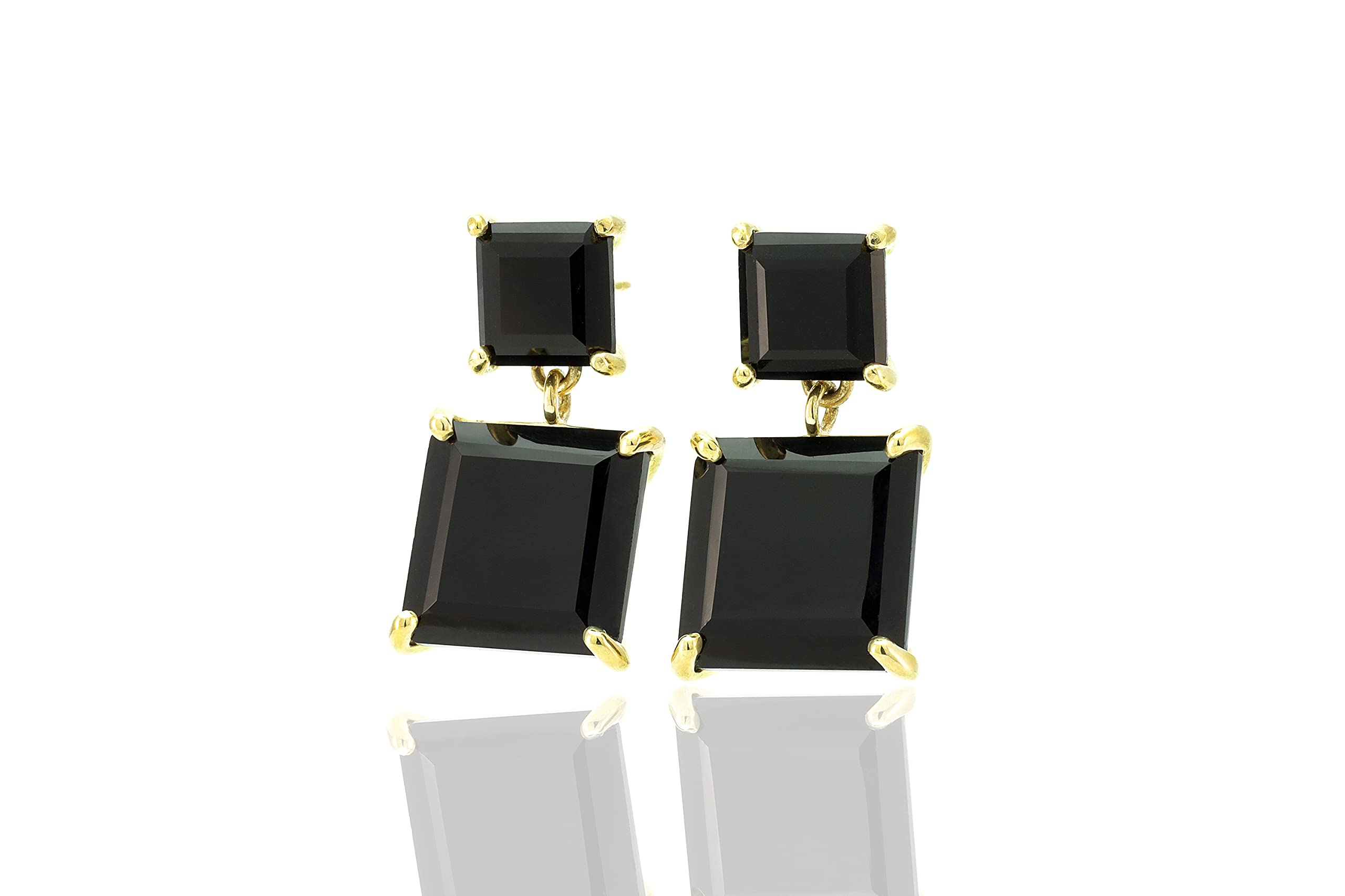 Luxury Black Onyx Gold Dangle Earrings with Multi-Gemstones | Handmade Statement Jewelry for Women | Perfect for Weddings, Parties & Special Occasions | Elegant Gift for Her