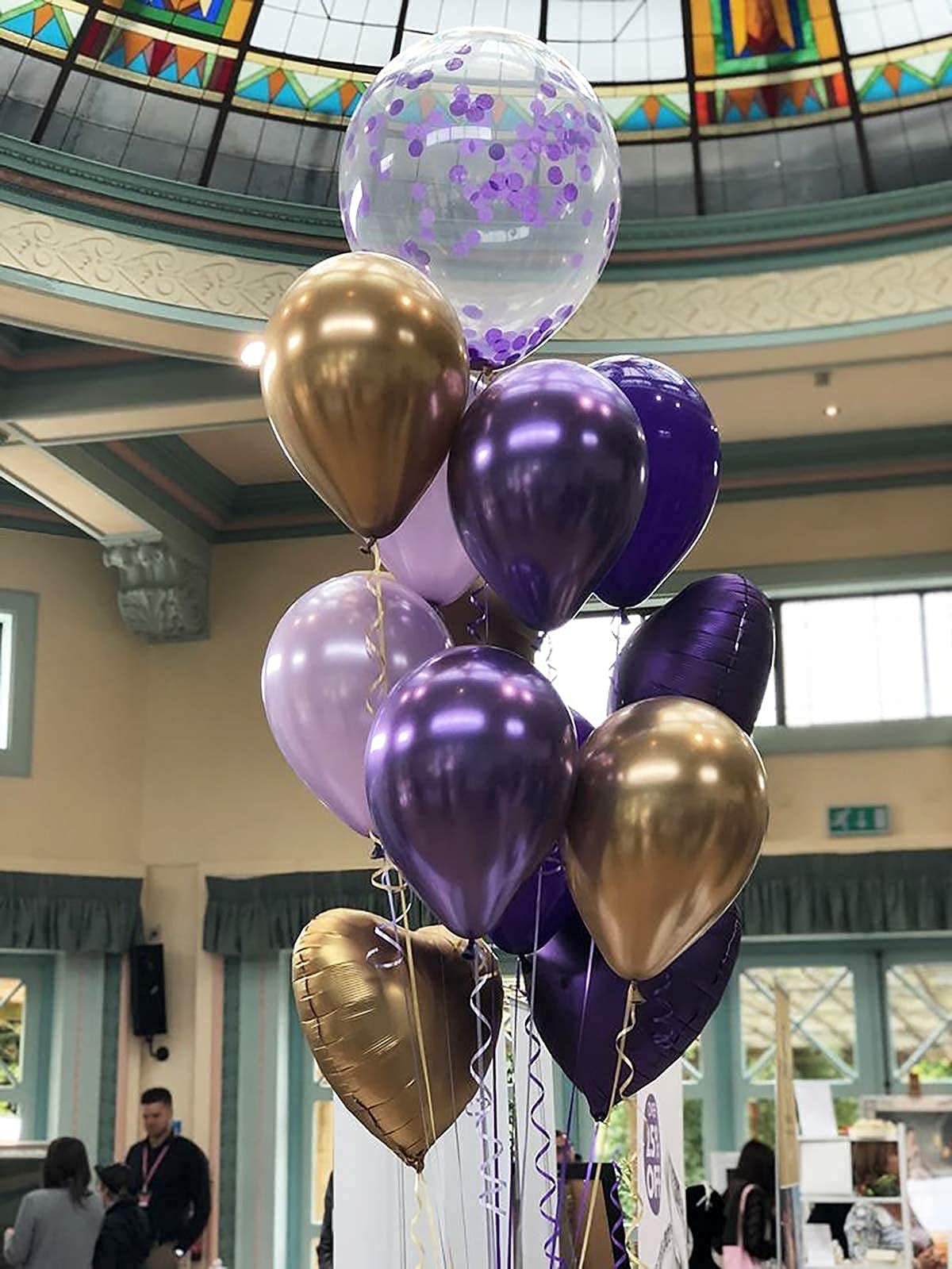 15pcs Purple Rose Gold Balloons for Birthday, Wedding & Graduation Party Decorations - Elegant Purple Gold Party Supplies for Women's Celebrations | Perfect for Indoor & Outdoor Events