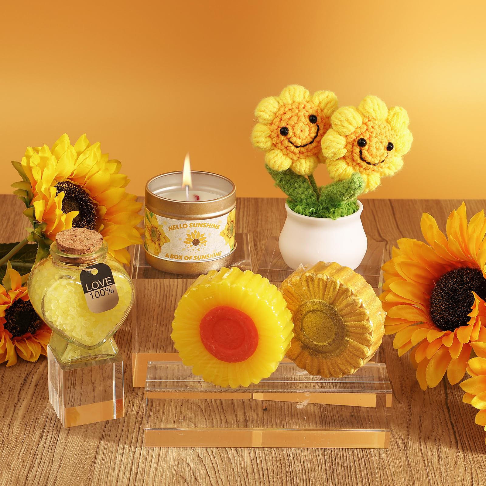 Sunflower Spa Gift Set for Women - 12 Piece Relaxation Sunshine Care Package with Luxury Blanket | Get Well Soon, Birthday, Thank You Gifts for Girlfriend, Sister, Mom, Wife | Perfect for Self-Care, Pampering, and Stress Relief
