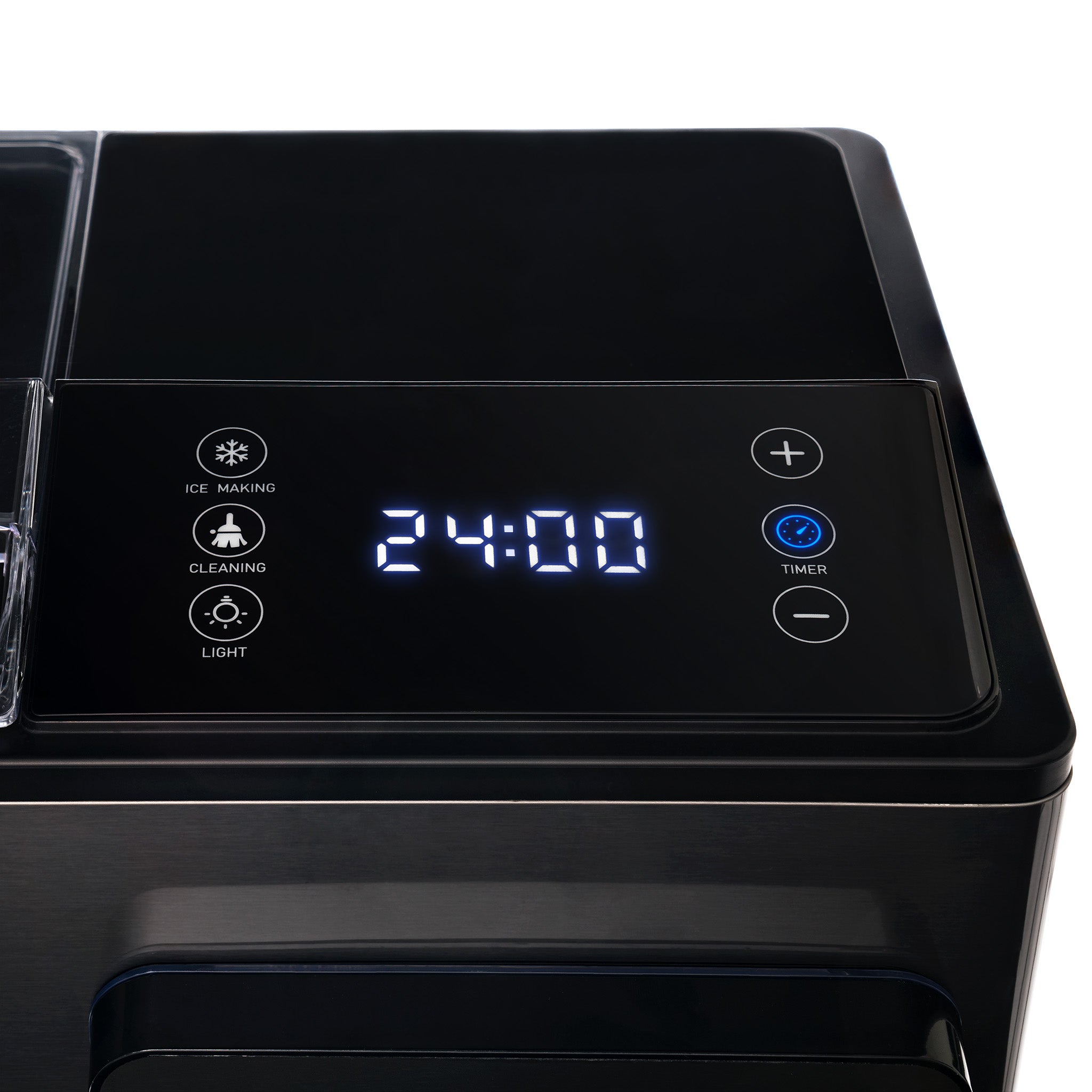 Luma® Countertop Ice Maker - 44 lbs/Day Nugget Ice Machine, Black Stainless Steel for Cocktails, Smoothies & Home Bars