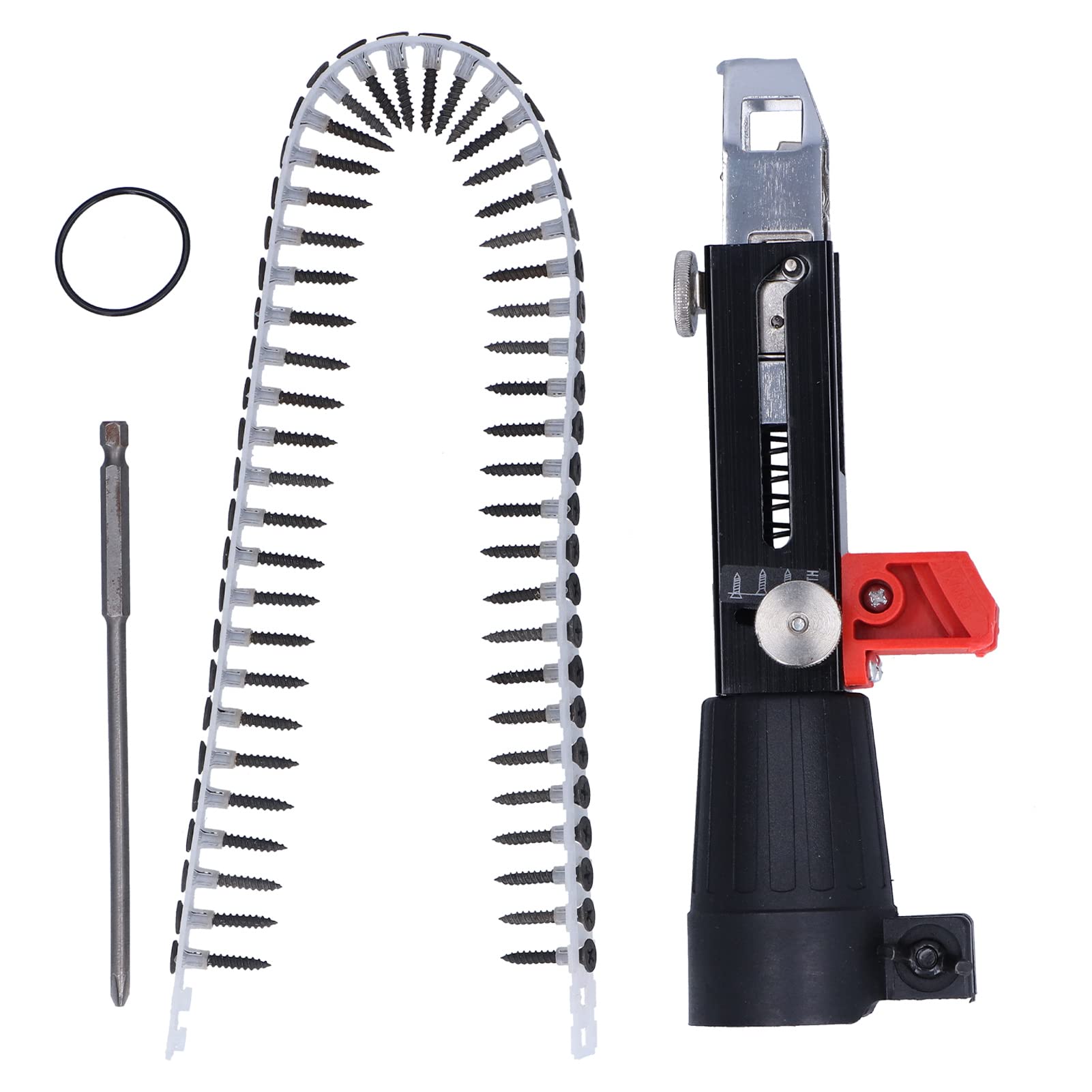 EXCLUZO Automatic Chain Nail Gun Head - Rustproof Adjustable Screw Drill Chains Adapter for Woodworking & Construction - Easy Operation Wear-Resistant Tool for Home Renovation, DIY Projects & Professional Use