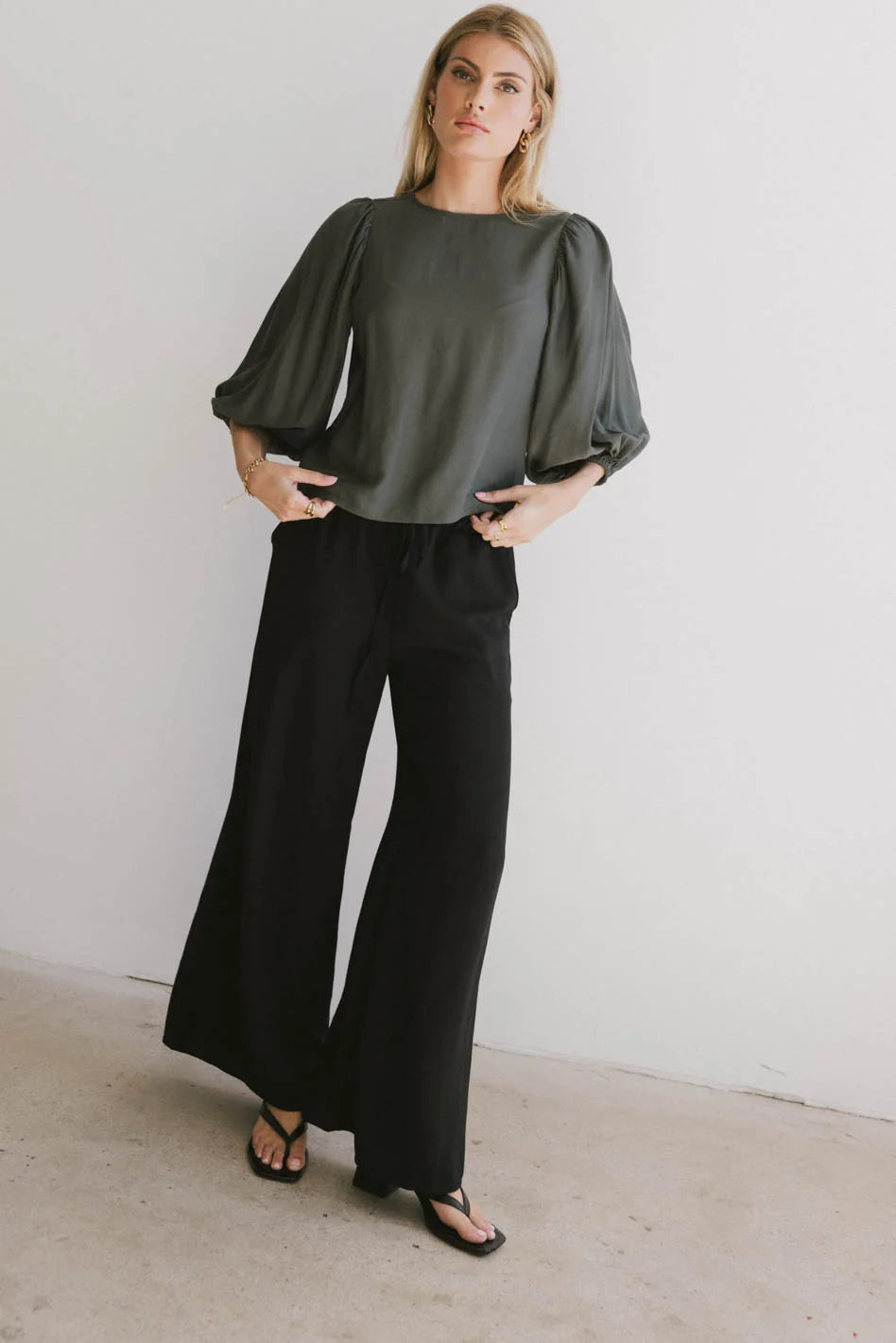 Nadine Blouse in Olive Green - Women's Casual Long Sleeve Shirt for Work & Everyday Wear - FINAL SALE