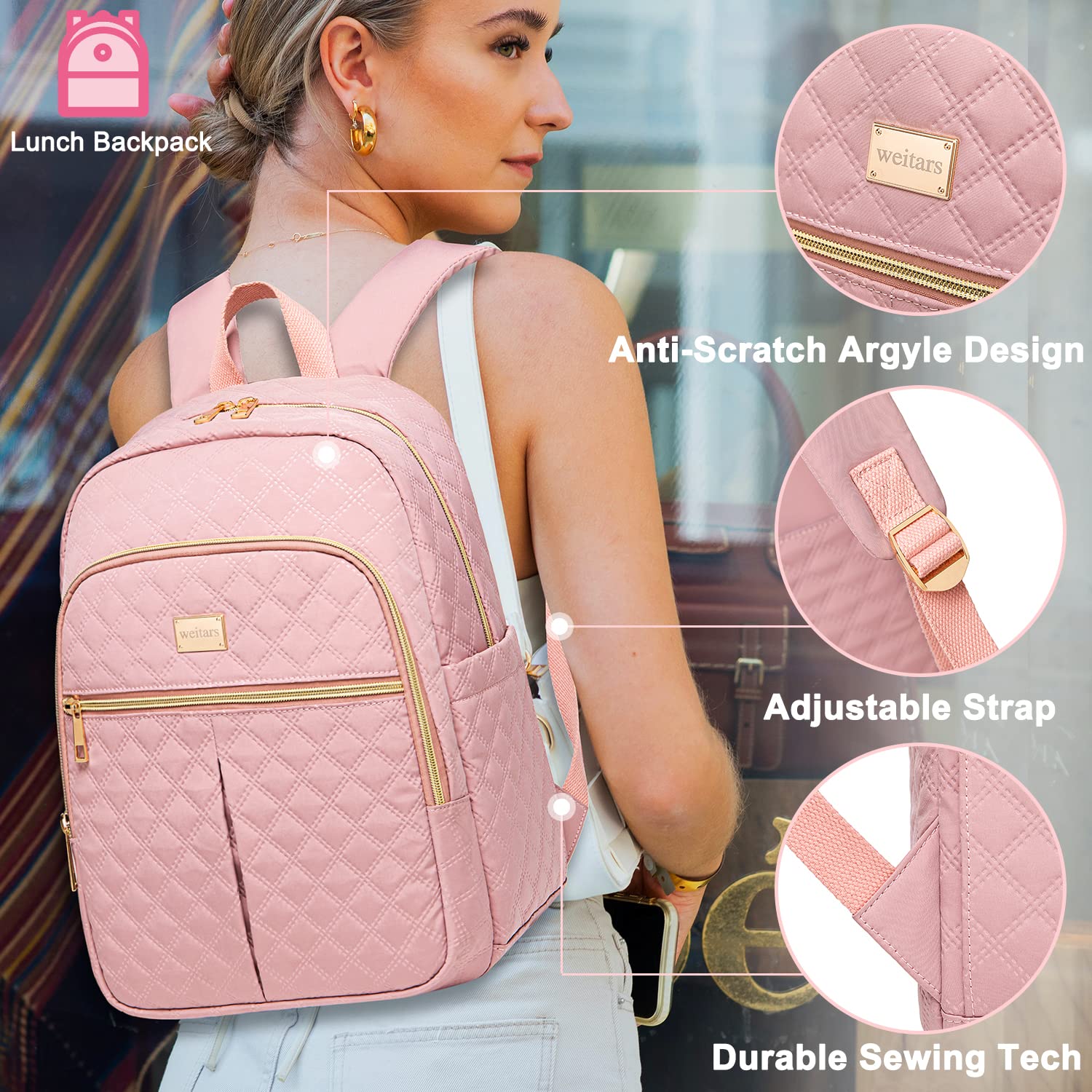 Weitars Insulated Lunch Backpack 20L - Waterproof Cooler Backpack for Men & Women with Side Pockets - Meal Prep Bag for Work, School, Picnic, Hiking, Camping & Beach Outings - Perfect for Keeping Food Fresh On-The-Go