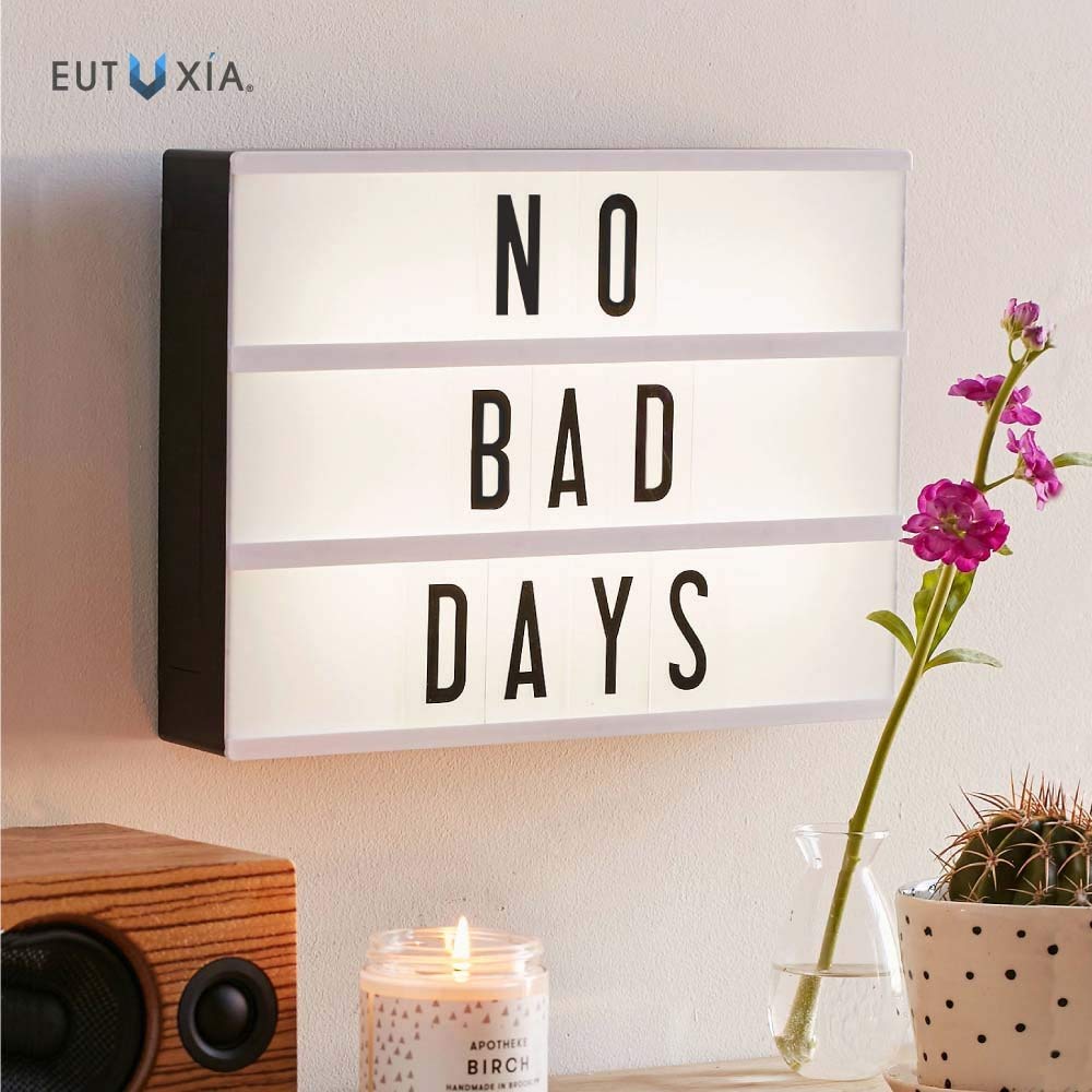 Eutuxia A4 LED Light Box with Customizable Letters - Cinematic Marquee Sign for Home Decor, Room Lighting, and Personalized Gifts | Perfect for Bedrooms, Weddings, and Photo Backdrops