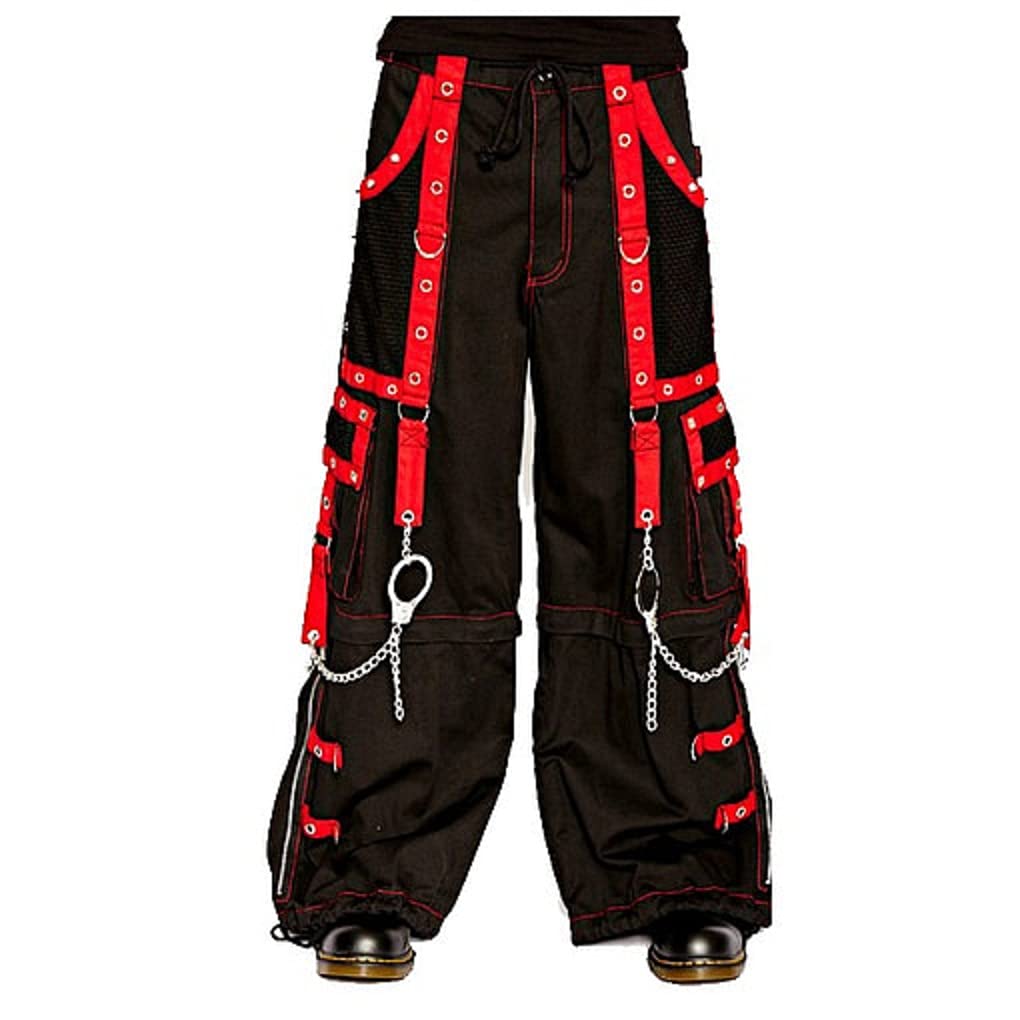 Premium Gothic Punk Men's Bondage Shorts - Cyber Techno Rock Pants with Chain Details | USA Made | Perfect for Concerts, Raves & Alternative Fashion