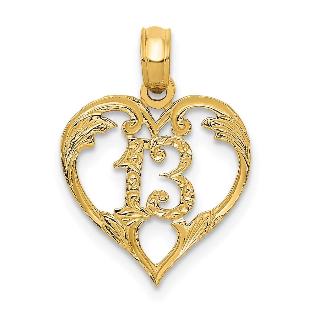 14K Yellow Gold Heart Cut-Out Pendant Necklace - 13mm Black Bow Charm - Elegant Jewelry Gift for Women - Perfect for Valentine's Day, Anniversary & Special Occasions