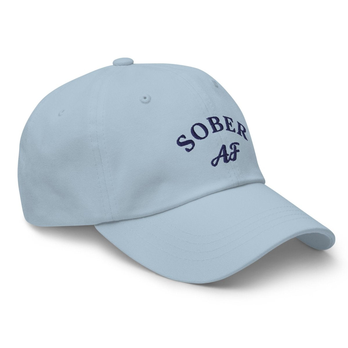 Sober AF Dad Hat - Stylish Sobriety Celebration Light-Colored Cap for AA Meetings, Recovery Milestones & Sober Living