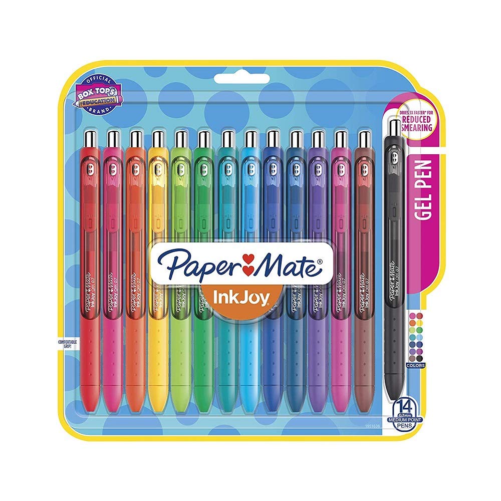 InkJoy Gel Retractable Pens 0.7mm - 14 Pack Assorted Colors Smooth Writing Gel Ink Pens for Office, School, Note Taking & Journaling (1951636)