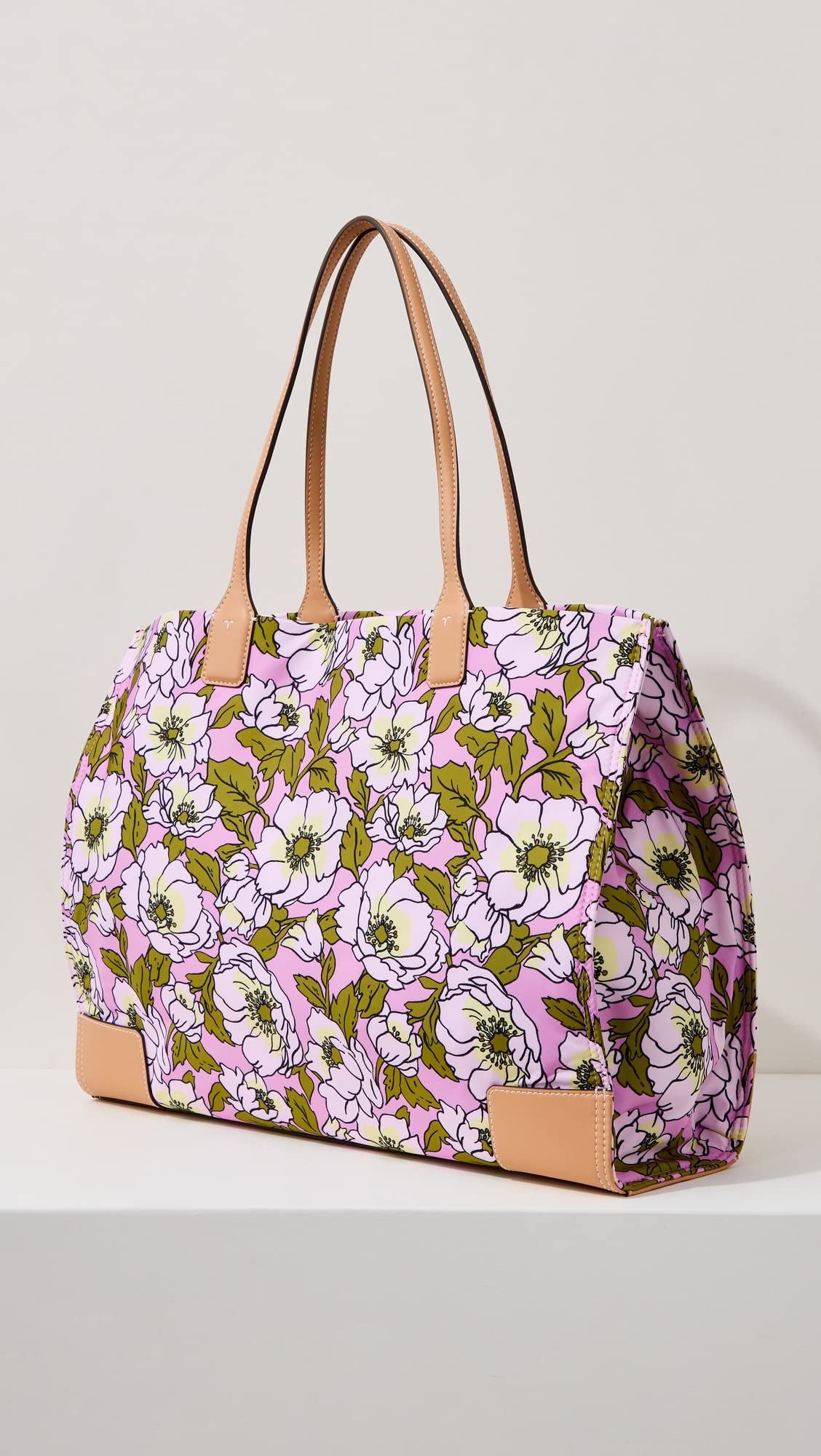 Tory Burch Women's Ella Printed Canvas Tote Bag - Stylish Designer Handbag for Work, Travel & Everyday Use