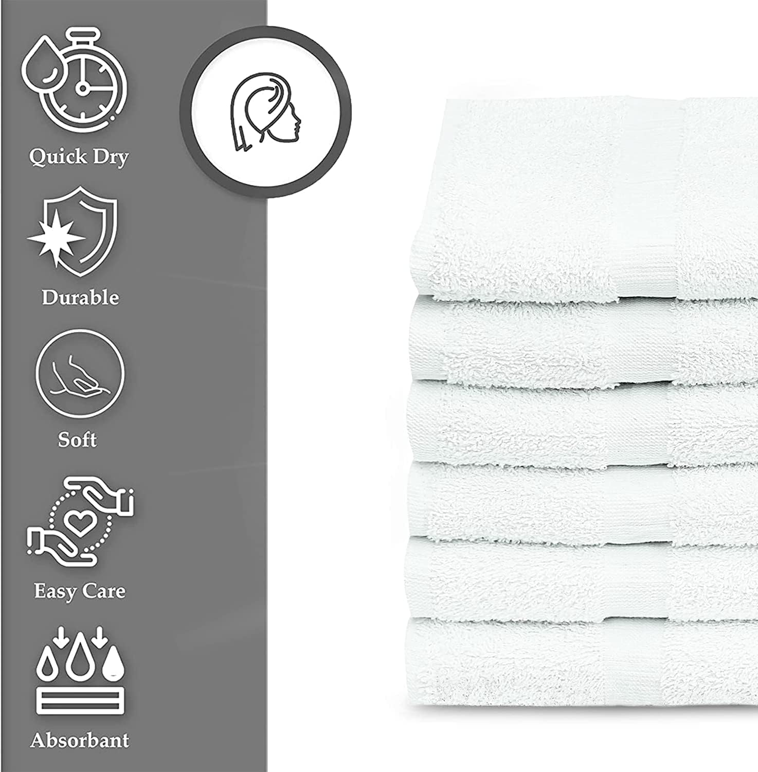 Premium Bulk White Bath Towels 120 Pack - 22x44 Inches, Lightweight & Easy Care for Hotels, Gyms, Spas & Home Use - GOLD TEXTILES Economy Cotton Towels