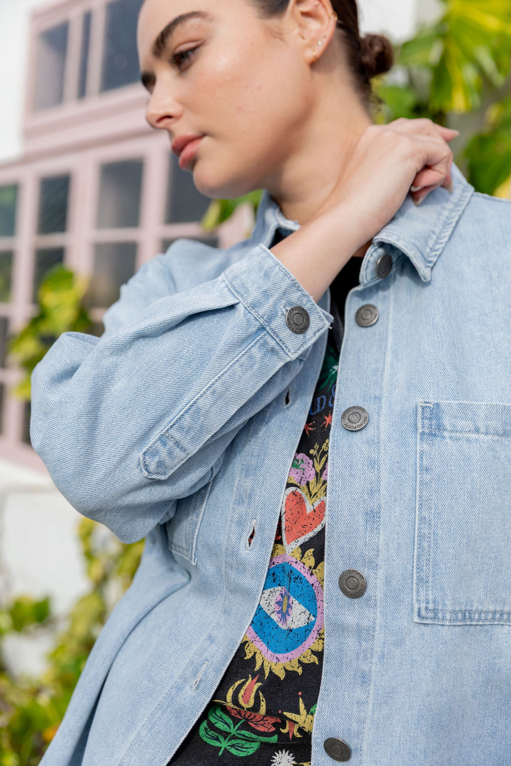 Brogen Light Blue Denim Shacket for Men & Women | Stylish Overshirt Jacket for Casual Outfits & Layering | Perfect for Fall & Spring Fashion