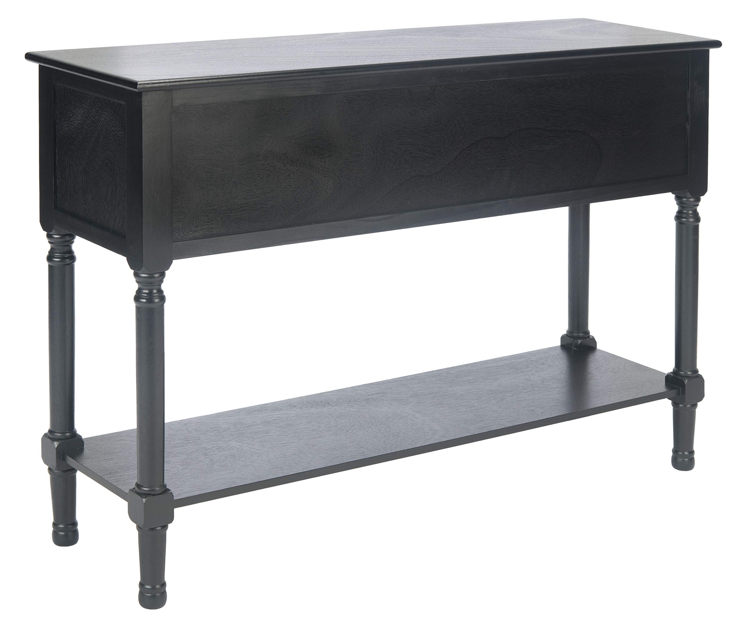 Safavieh Haines Black 4-Drawer Console Table with Bottom Shelf - Modern Entryway Furniture for Living Room, Hallway & Foyer Decor