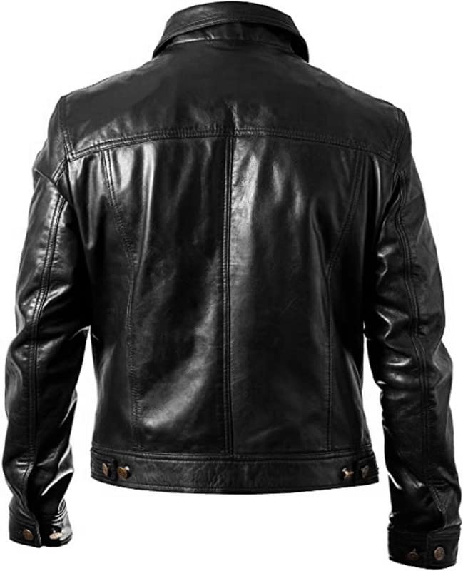 Men's Casual Everyday Leather Jacket - Genuine & Faux Biker Style Outerwear for Motorcycle Riding, Streetwear & Fall Fashion