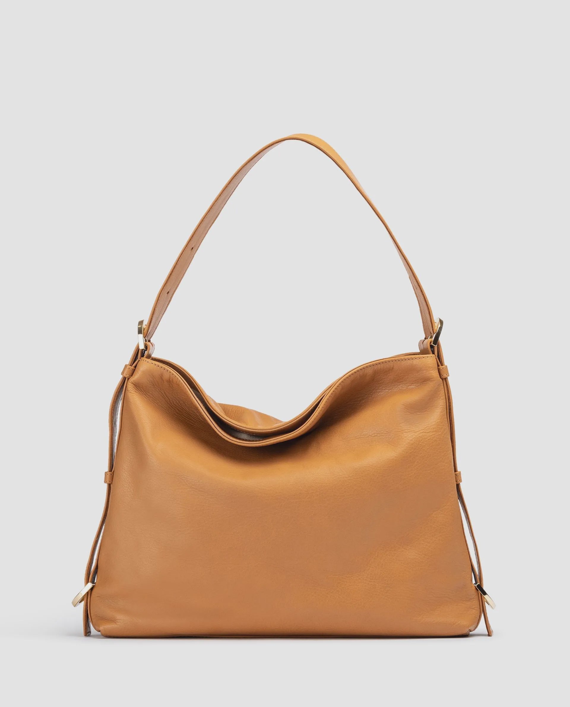 UNISA ZMARIE Genuine Leather Shoulder Bag for Women - Stylish & Durable Tan Crossbody Purse - Perfect for Work, Travel & Everyday Use