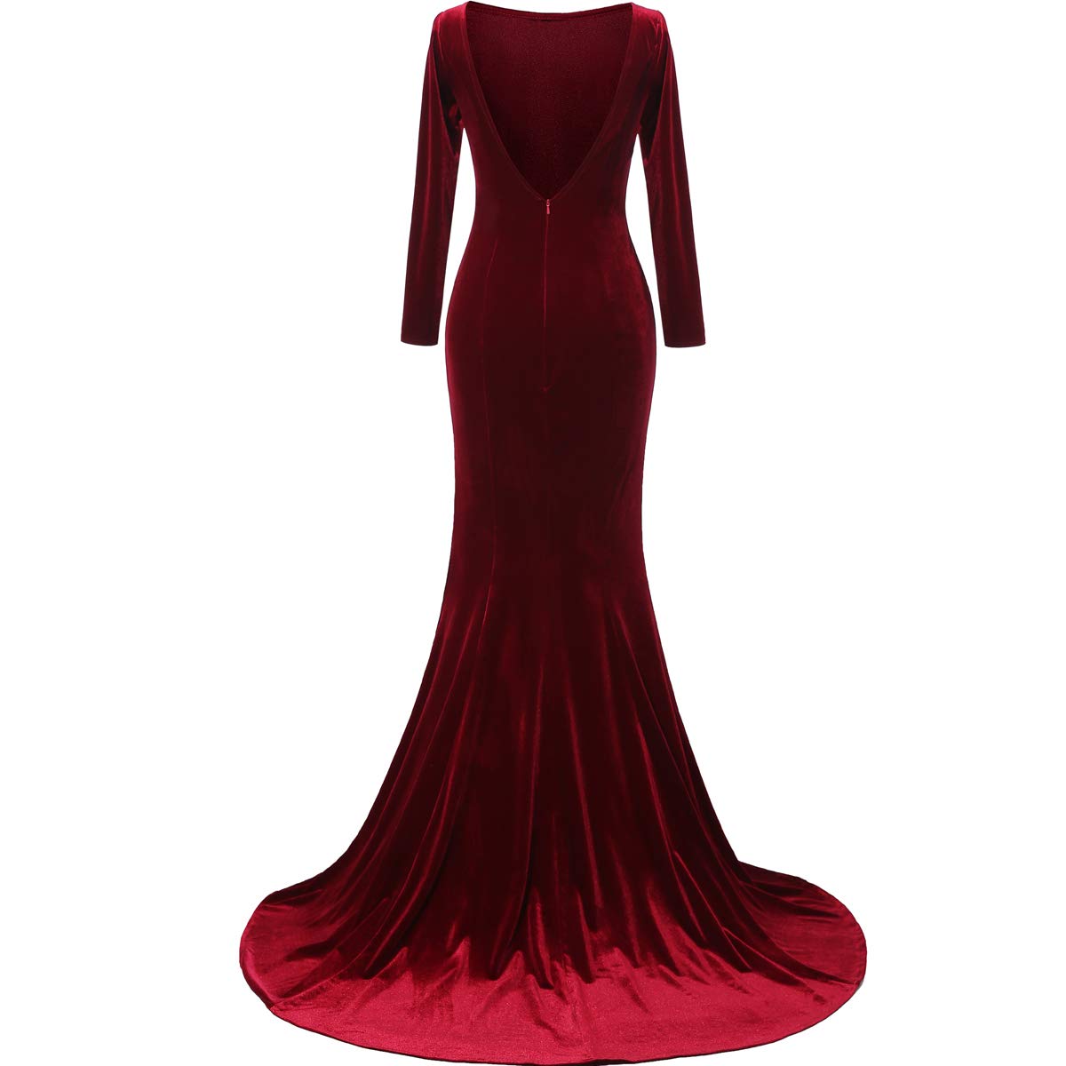 Elegant Court Train Velvet Prom Dress - Long Formal Evening Gown with Backless Design | Perfect for Homecoming, Cocktail Parties, and Special Occasions | TTYBridal EV014