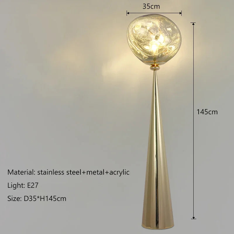 Tolya Minimalist Tall Lava Floor Lamp - Modern Nordic Style Standing Light for Living Room, Bedroom & Office Decor