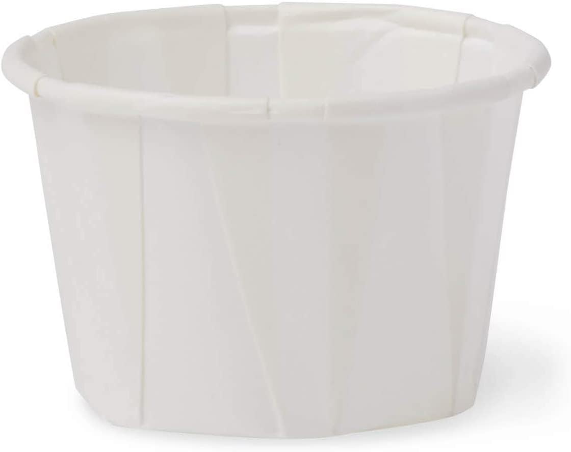 Medline Disposable Paper Souffle Cups 0.75 oz - Pack of 5000 - Small Portion Cups for Condiments, Sauces, Dressings & Medications - Perfect for Restaurants, Cafes, Hospitals & Home Use