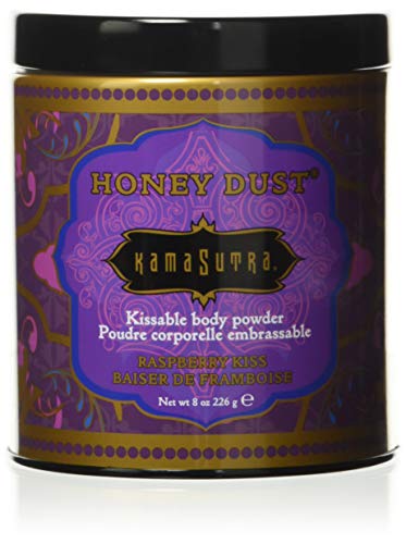 Kama Sutra Honey Dust Powder - Raspberry Kiss Flavor, 6 oz | Edible Body Powder for Sensual Massage & Romantic Couples Play
