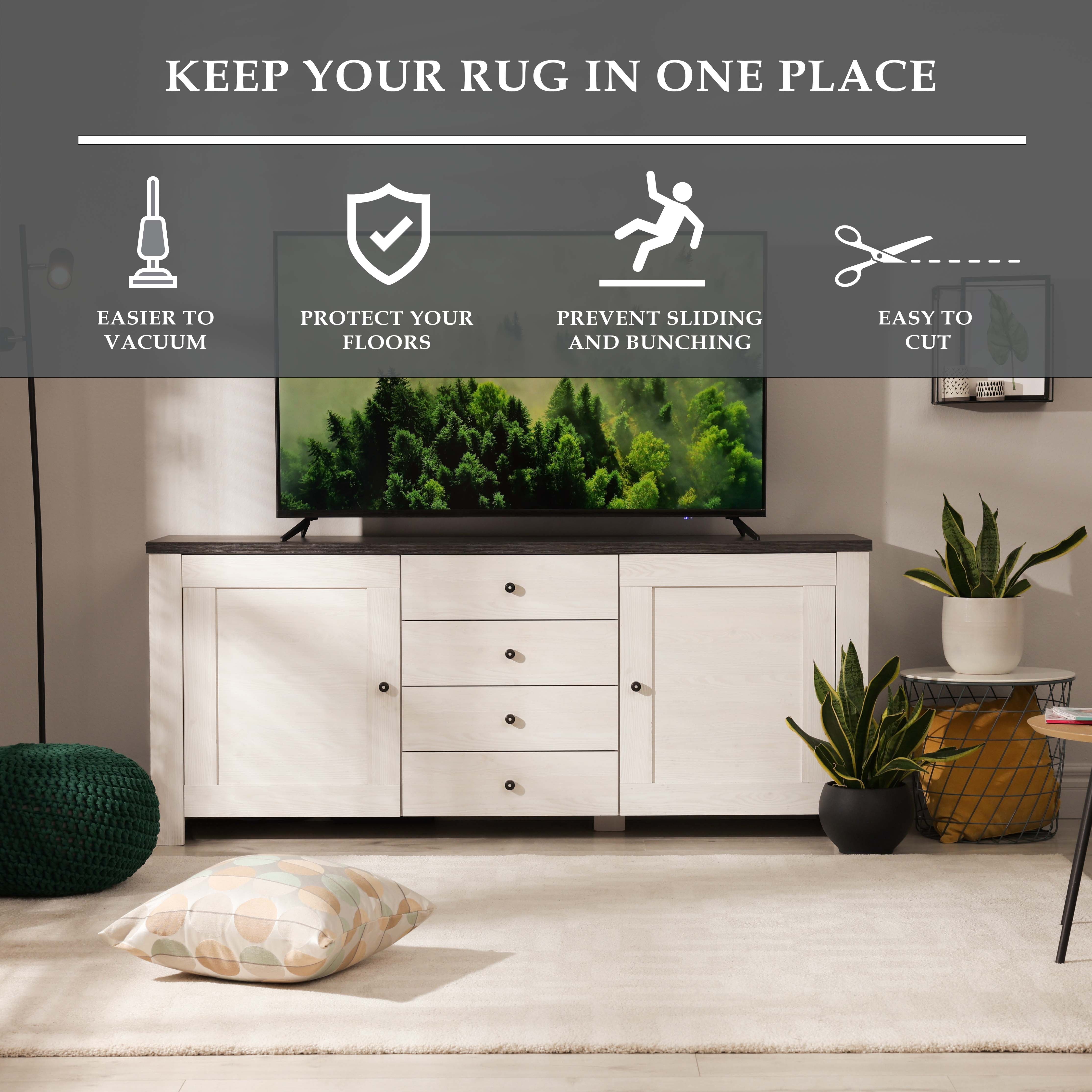 Non-Slip Gripper Mat - Super Strong Floor Protector Rug Pad for Hardwood, Tile & Carpet - Perfect for Home, Office & Gym Use
