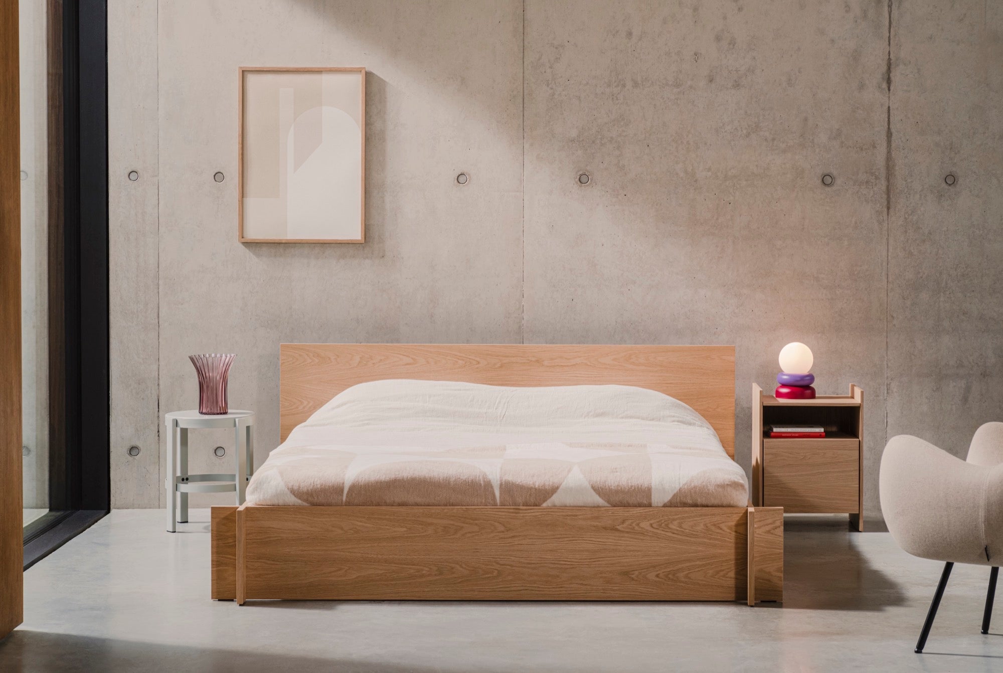 Modern Wooden Bedside Table with Drawer - Nightstand for Bedroom, Living Room, or Office - Compact Storage Solution for Books, Lamps & Essentials