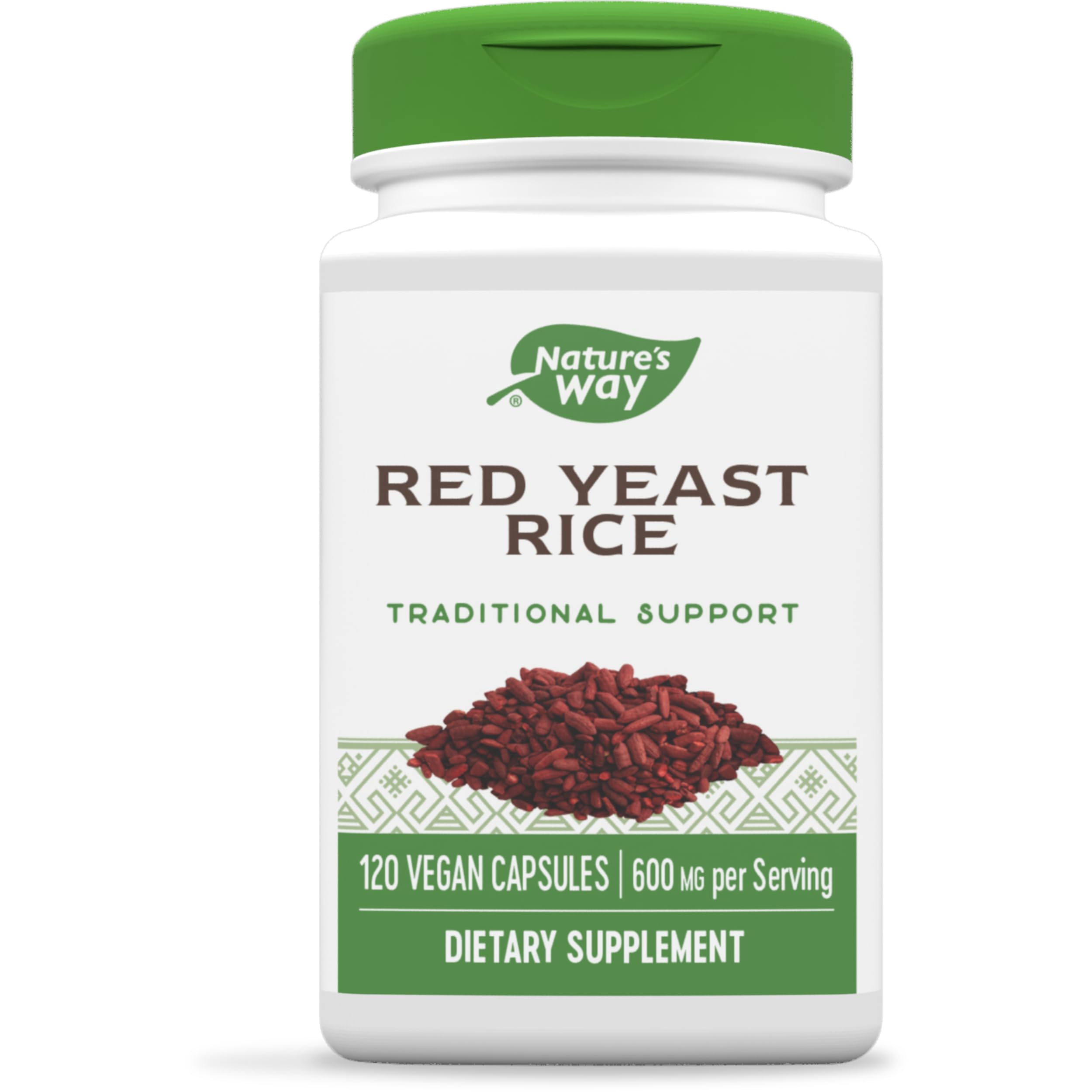 Nature's Way Red Yeast Rice Supplement - 120 Vegan Capsules for Cholesterol Support & Heart Health | Traditional Herbal Remedy for Cardiovascular Wellness