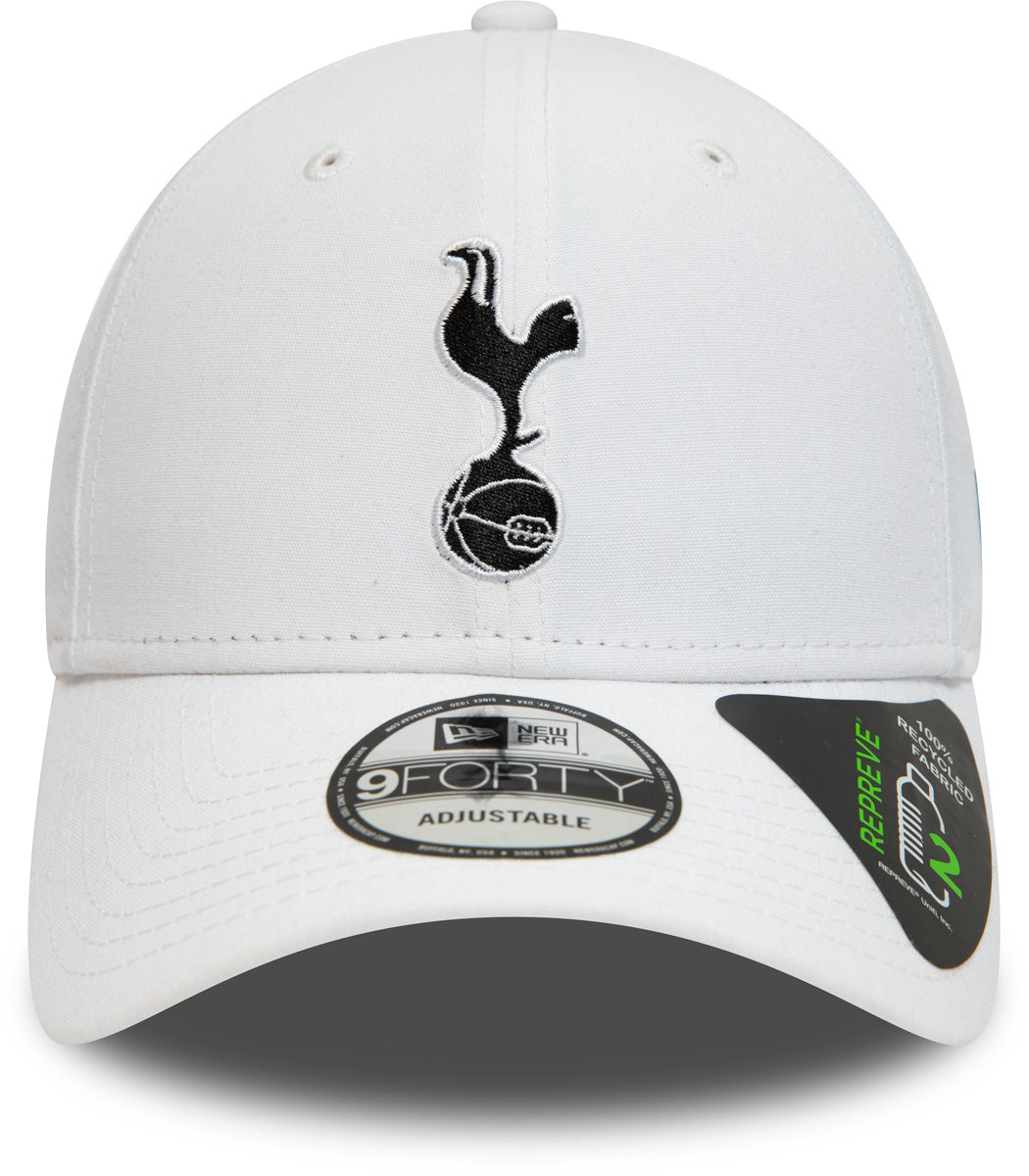 Tottenham Hotspur New Era 9Forty Adjustable Cap - White Repreve® Eco-Friendly Baseball Hat for Men & Women - Perfect for Football Games, Sports Events & Casual Wear
