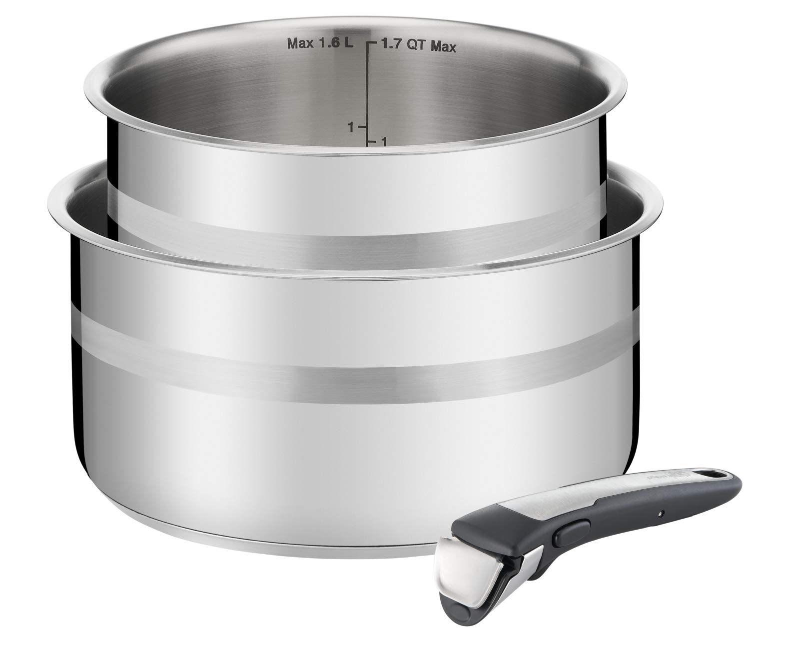 Jamie Oliver Stainless Steel Saucepan Set - 3-Piece Nonstick Cookware for Professional Chefs & Home Cooking | Perfect for Sauces, Stews & Pasta Dishes