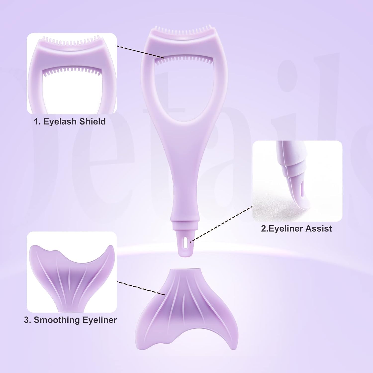 3 in 1 Eyelash Applicator Tool with Mascara Shield, Silicone Lash Buddy Wand & Disposable Brushes - Reusable Makeup Helper for Perfect Eyelashes & Eyeliner | Rose Gold | Ideal for Home, Salon & Travel Makeup Kit