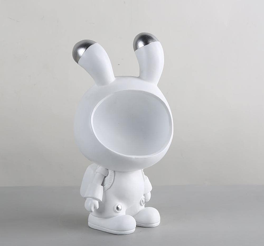 Creative Space Rabbit Sculpture Storage Box - Big Mouth Decorative Organizer for Home, Living Room, Snacks, Candy, Keys & Porch Decor | Multi-Functional Fruit Plate & Home Decor Accessory